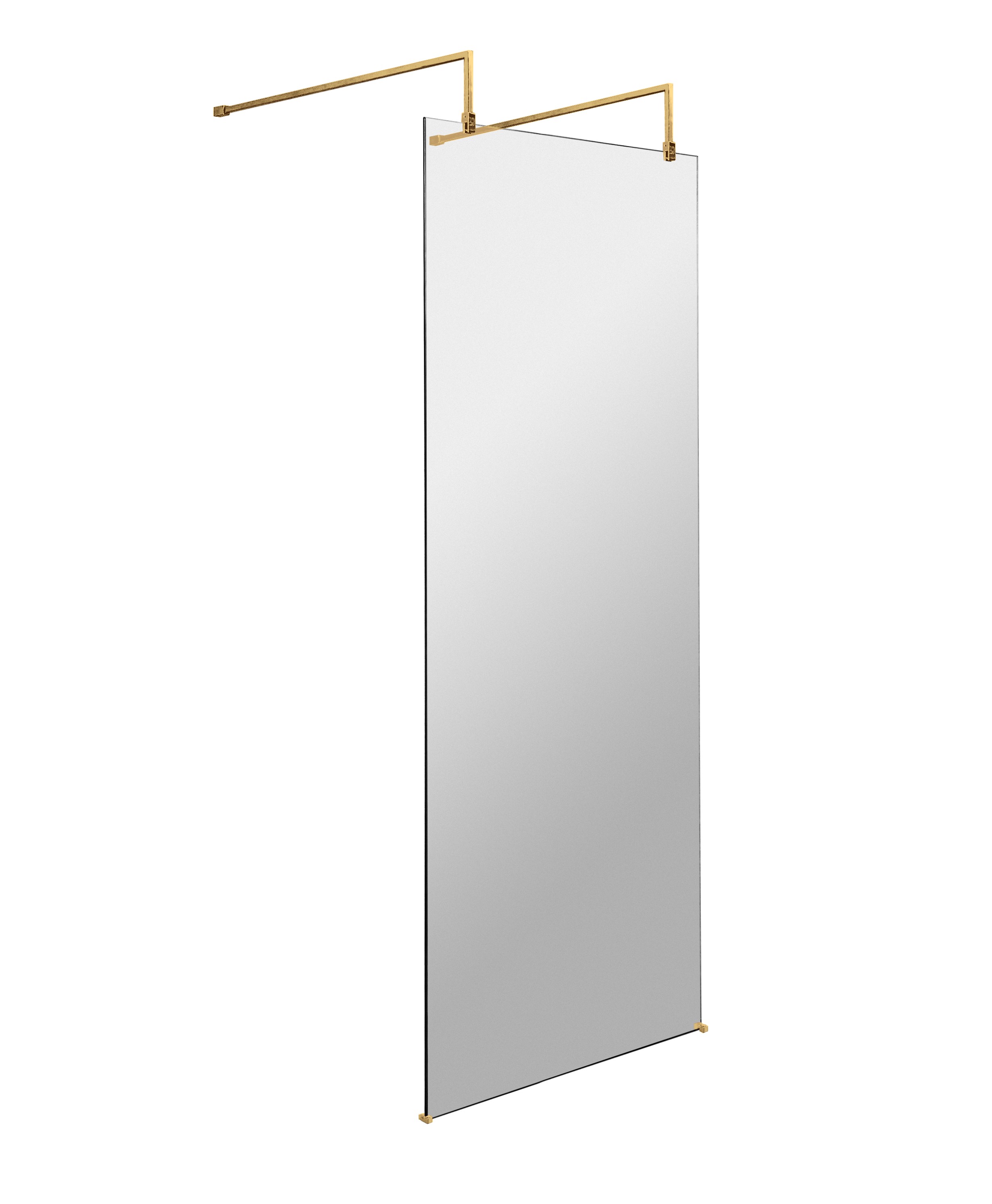 Hudson Reed Wetroom Screen Brushed Brass 800mm with Arms and Feet BBPAF080