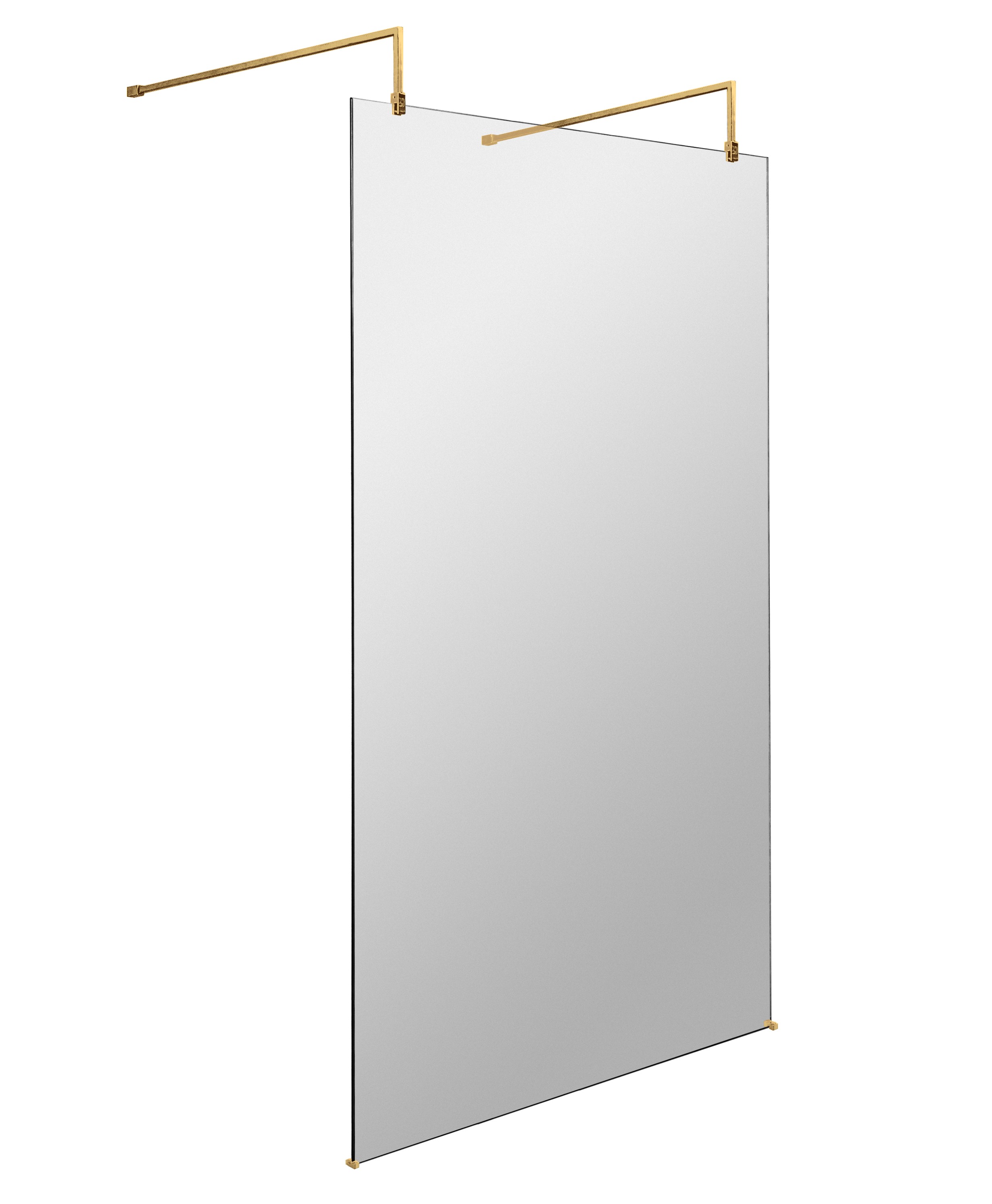 Hudson Reed Wetroom Screen Brushed Brass 1100mm with Arms and Feet BBPAF11