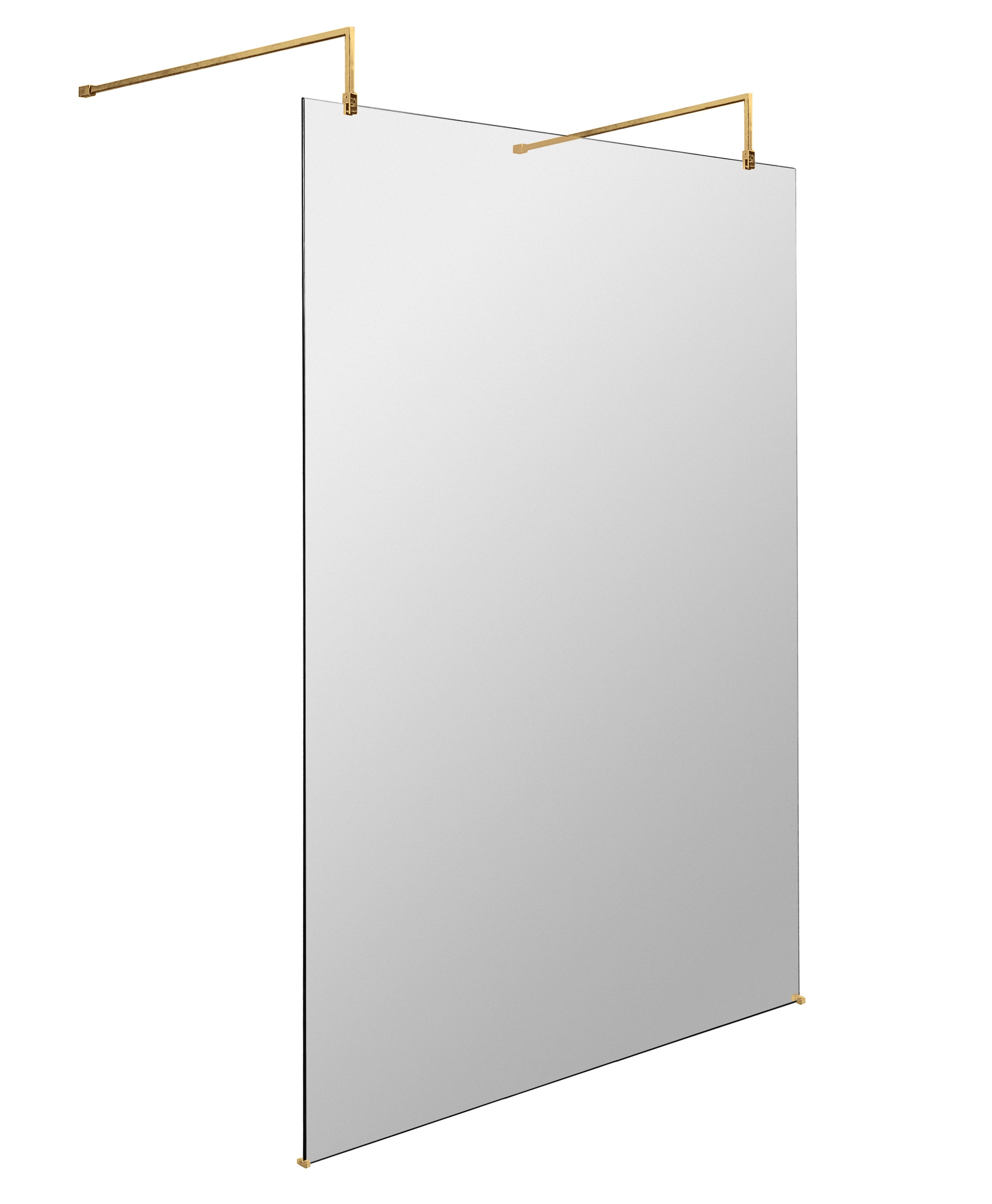 Hudson Reed Wetroom Screen Brushed Brass 1200mm with Arms and Feet BBPAF12
