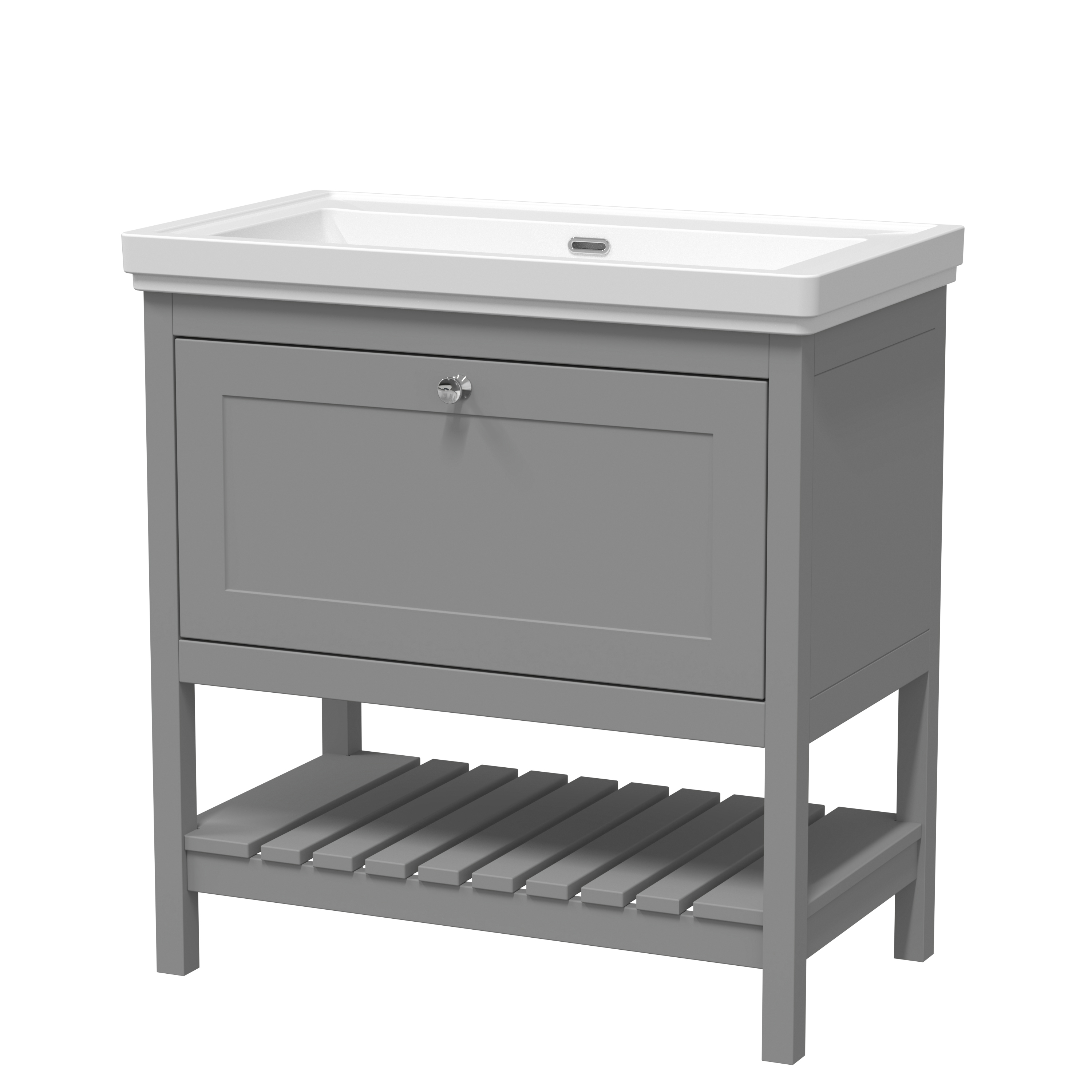 Hudson Reed Bexley Cool Grey 800mm Floor Standing Vanity Unit and Basin 0TH BEX227H