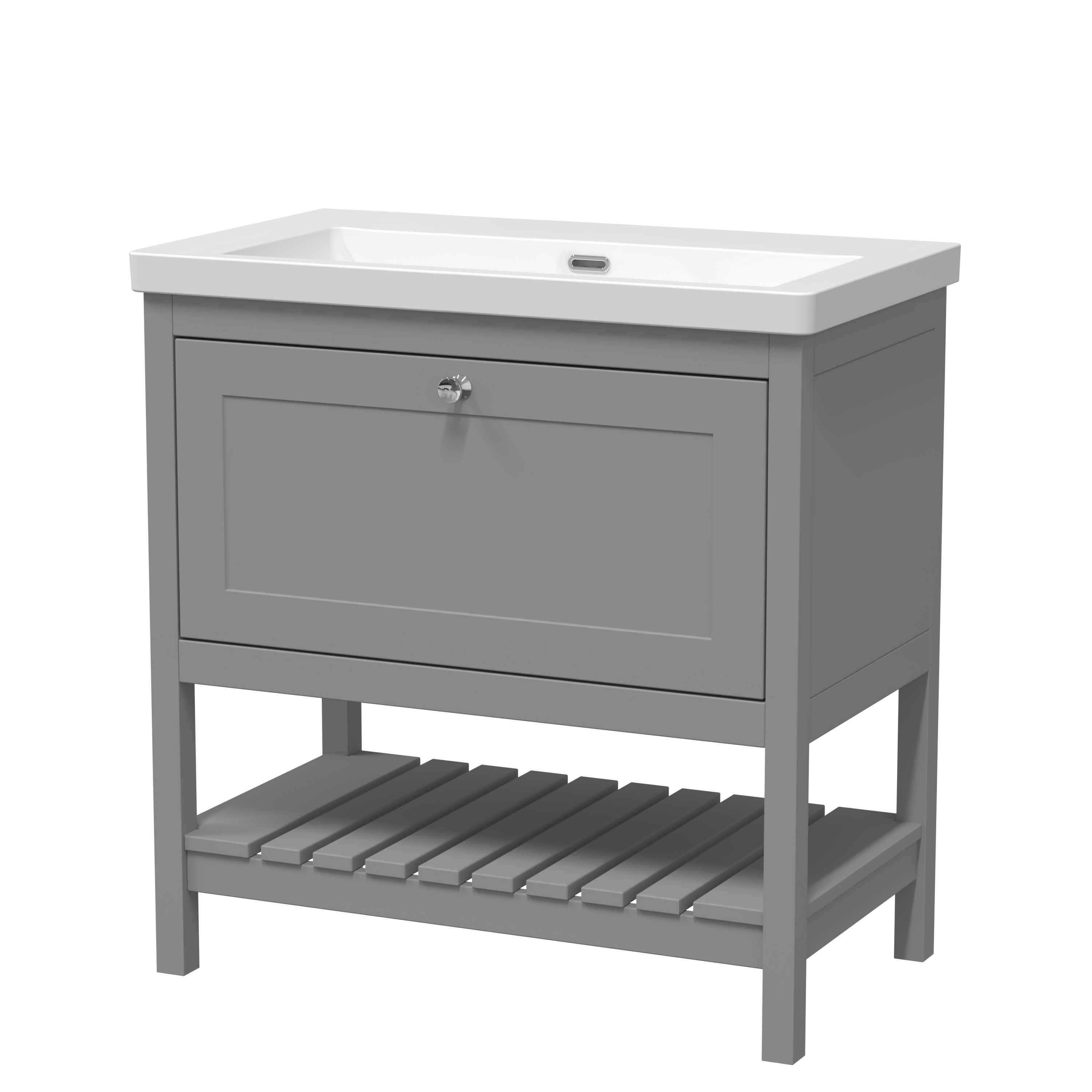 Hudson Reed Bexley Cool Grey 800mm Floor Standing Drawer Contemporary Basin 0TH BEX227K