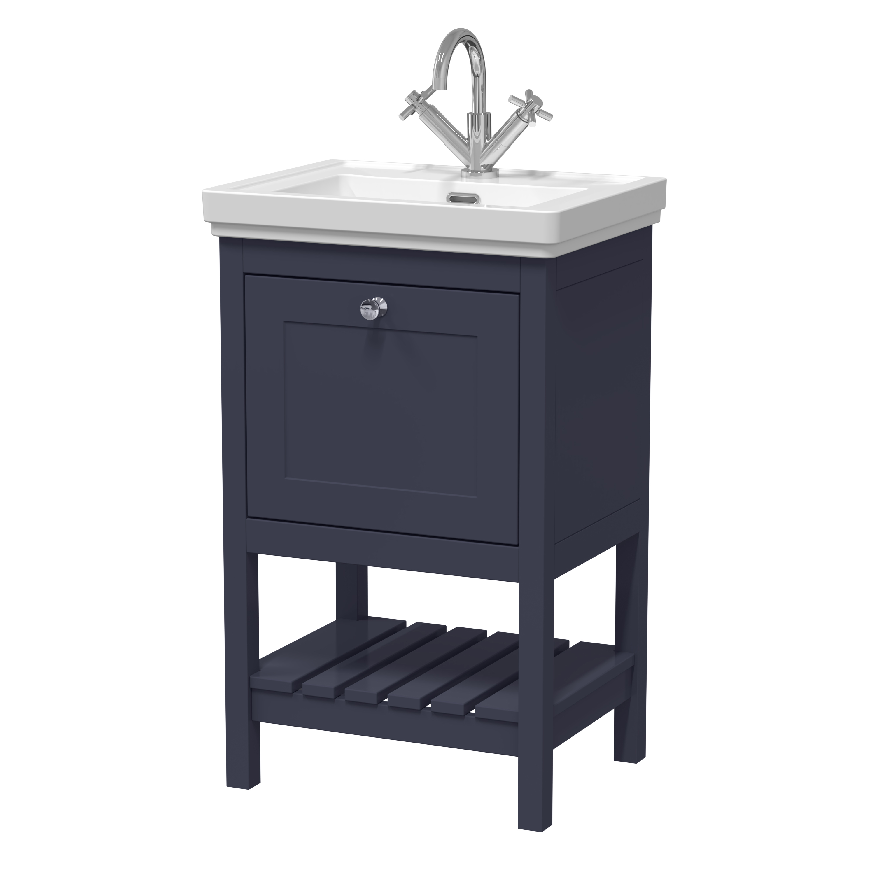 Hudson Reed Bexley Indigo Blue 500mm Floor Standing Vanity Unit and Basin 1TH BEX323A