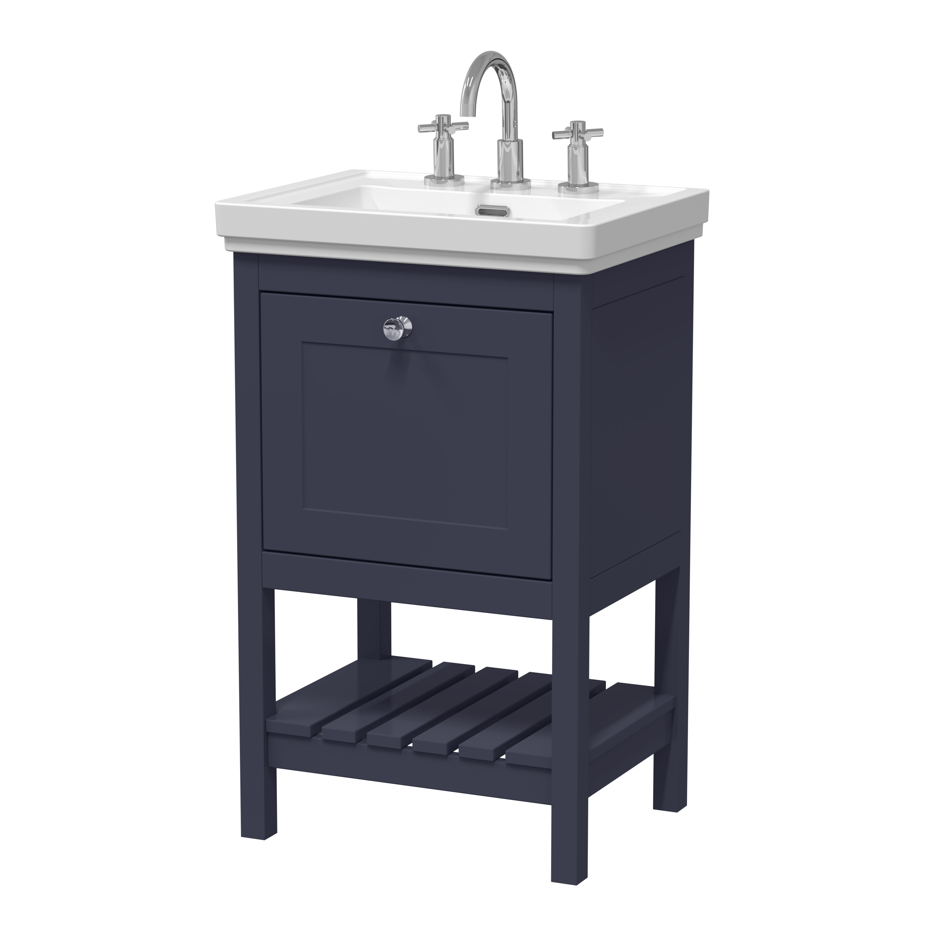 Hudson Reed Bexley Indigo Blue 500mm Floor Standing Vanity Unit and Basin 3TH BEX323B