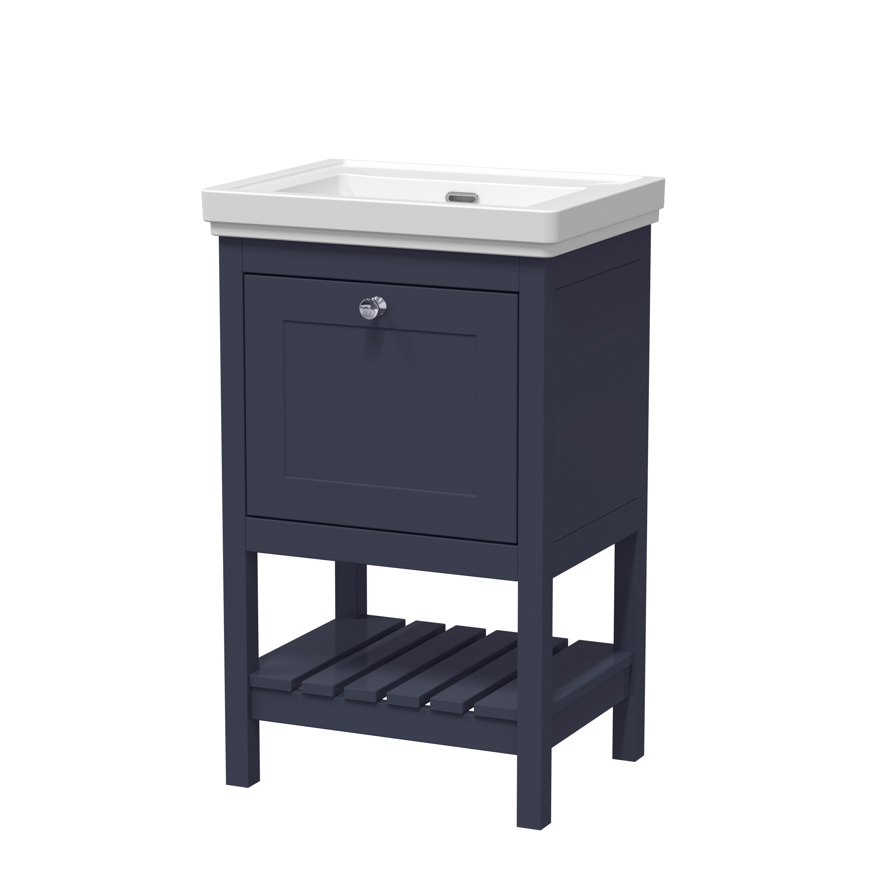 Hudson Reed Bexley Indigo Blue 500mm Floor Standing Vanity Unit and Basin 0TH BEX323H