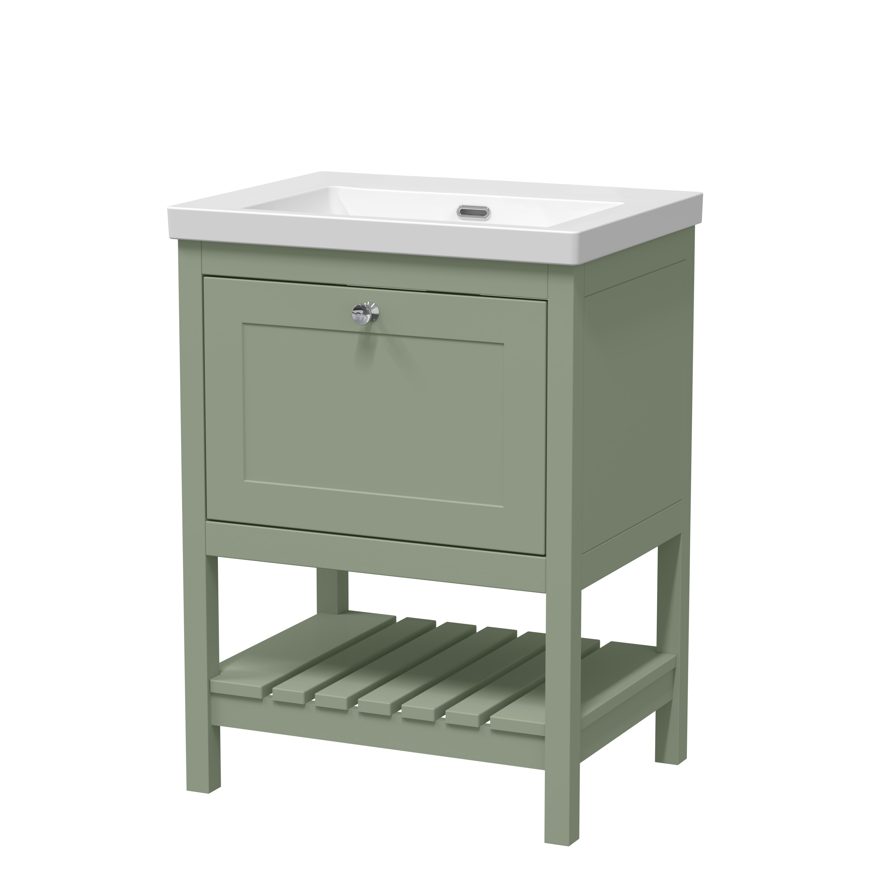 Hudson Reed Bexley Fern Green 600mm Floor Standing Drawer Contemporary Basin 0TH BEX825K