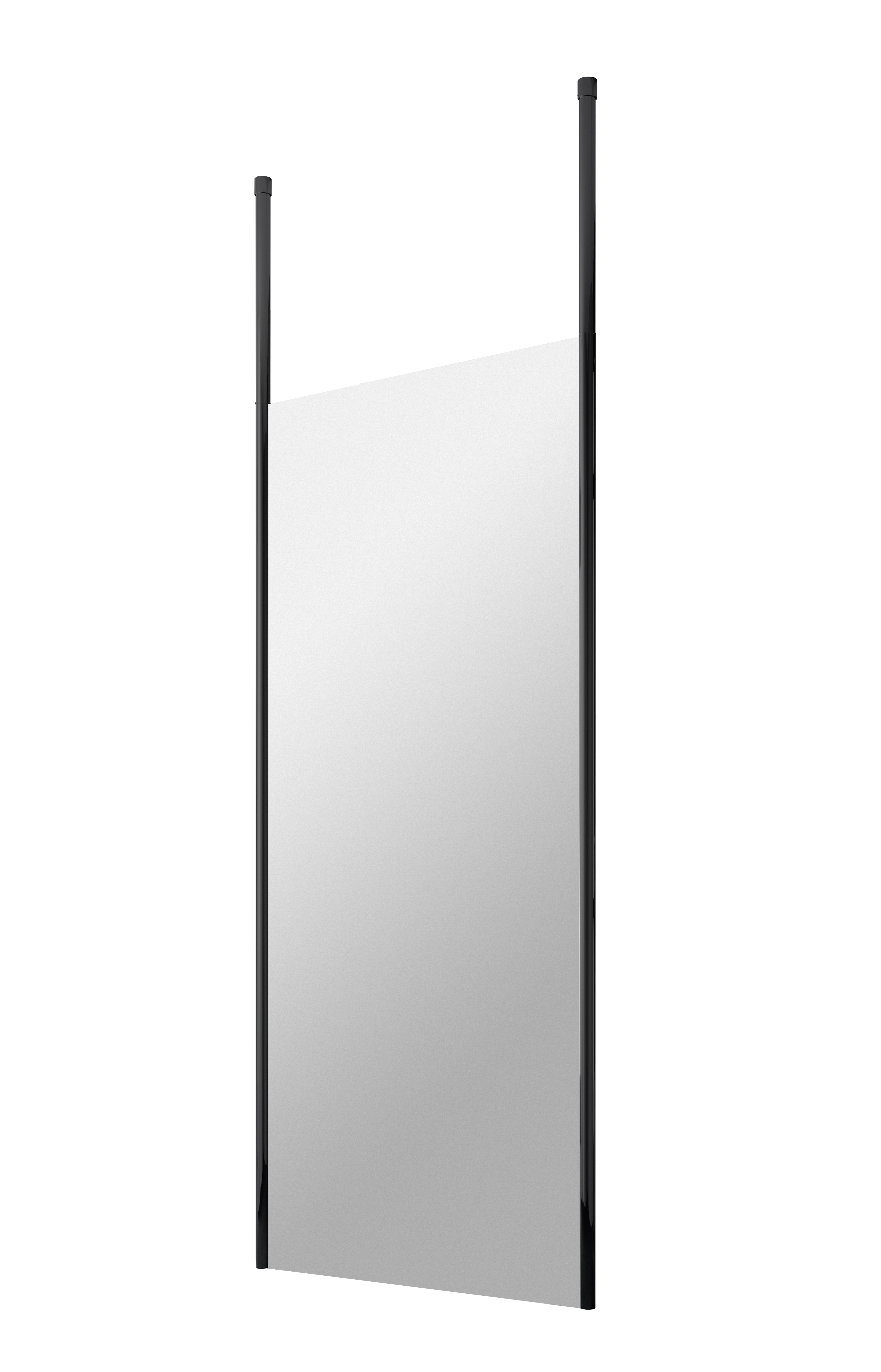 Hudson Reed Wetroom Screen Matt Black 700mm with Ceiling Posts BGPCP070