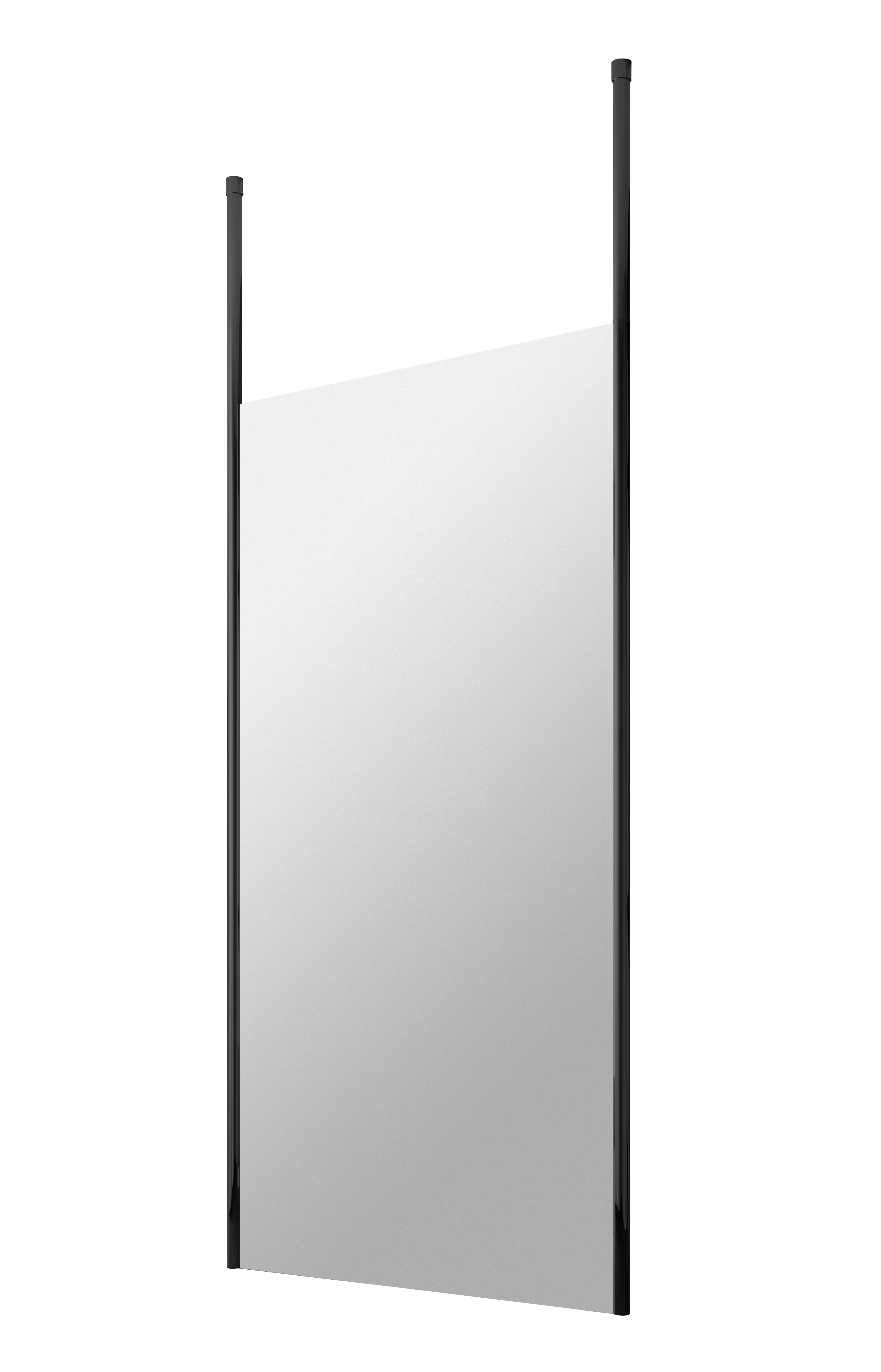 Hudson Reed Wetroom Screen Matt Black 1000mm with Ceiling Posts BGPCP10