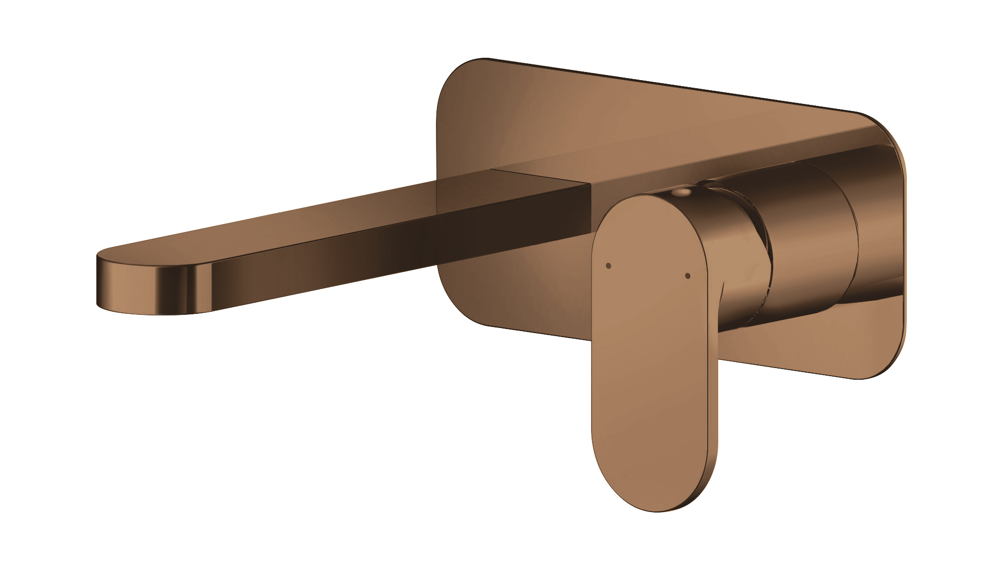 Nuie Binsey Brushed Bronze Wall Mounted 2 Tap Hole Basin Mixer with Plate BIN1528