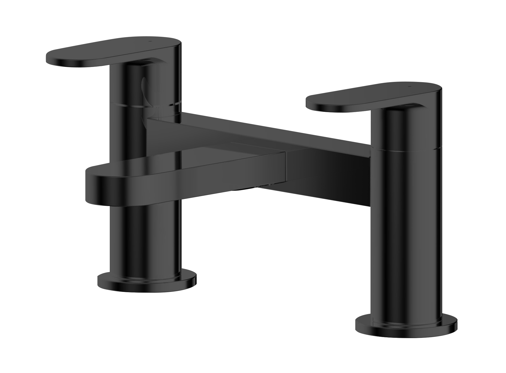 Nuie Binsey Matt Black Deck Mounted Bath Filler BIN403