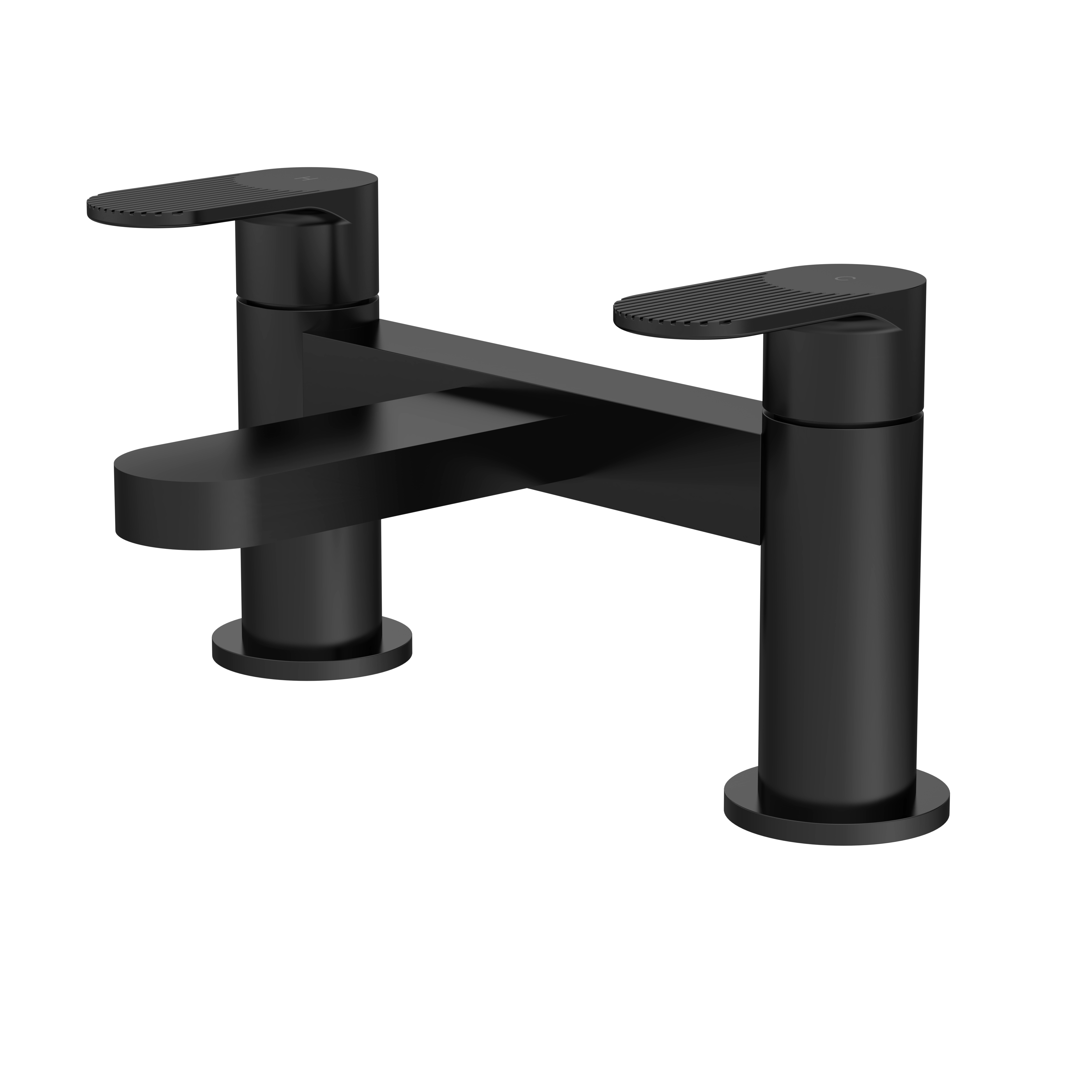 Nuie Cyprus Matt Black Deck Mounted Bath Filler BIN403F