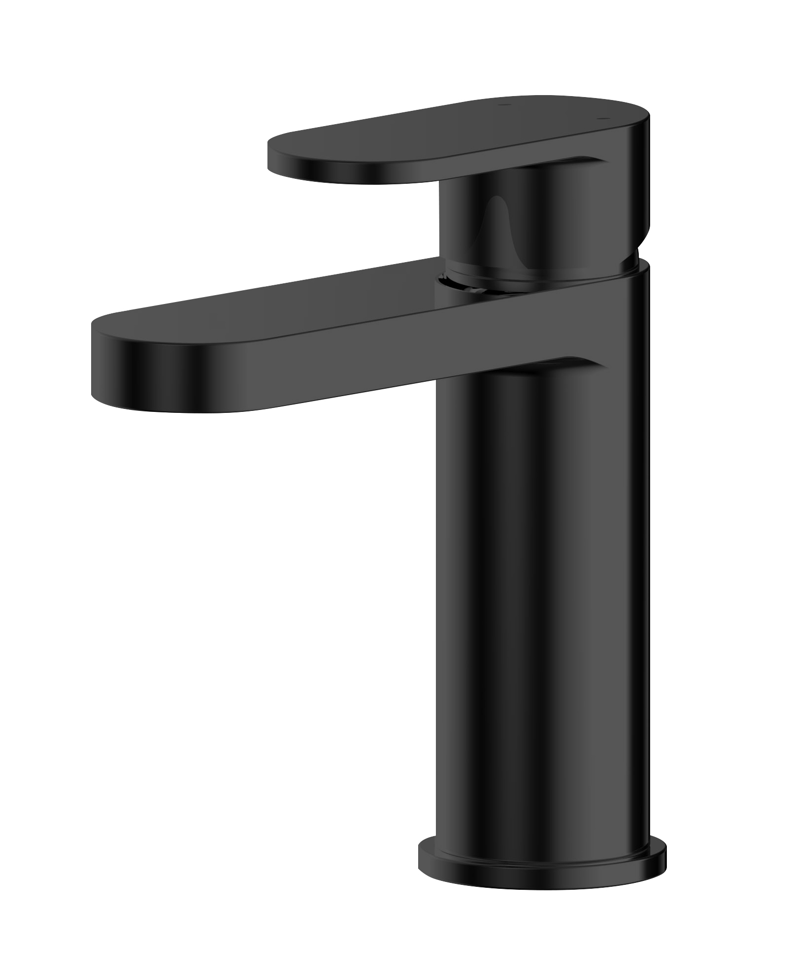 Nuie Binsey Matt Black Mono Basin Mixer with Push Button Waste BIN405