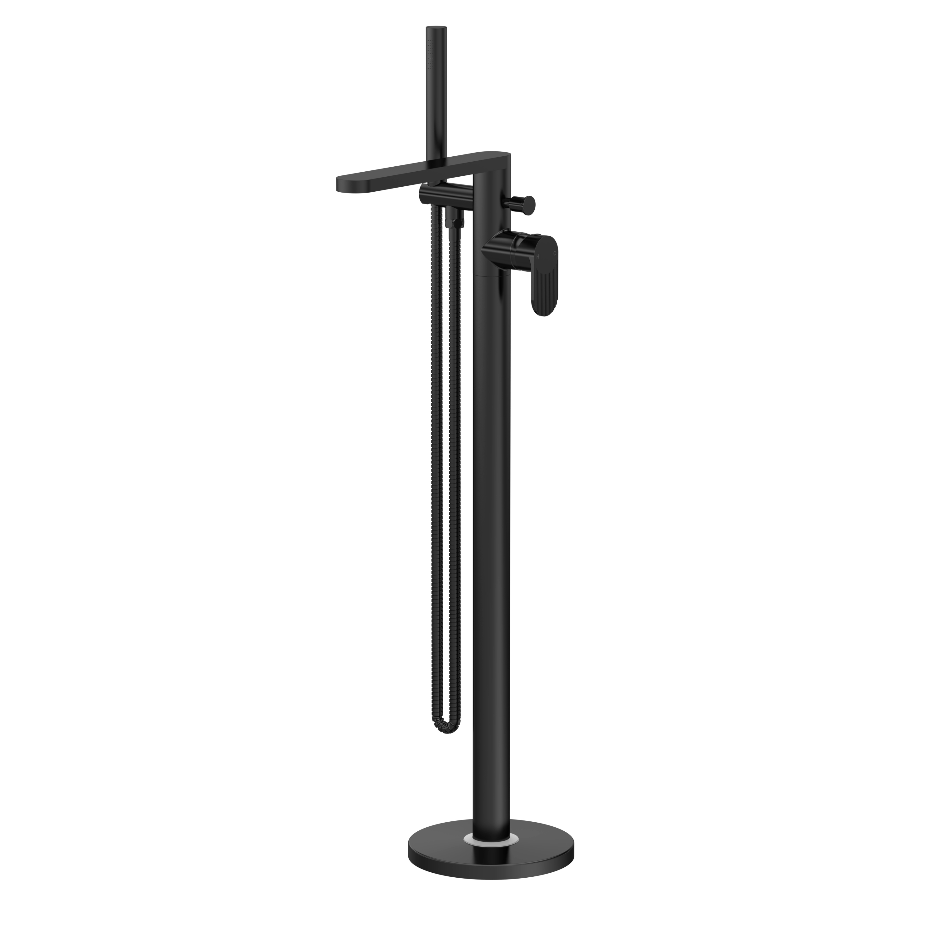 Nuie Cyprus Matt Black Freestanding Bath Shower Mixer with Kit BIN421F