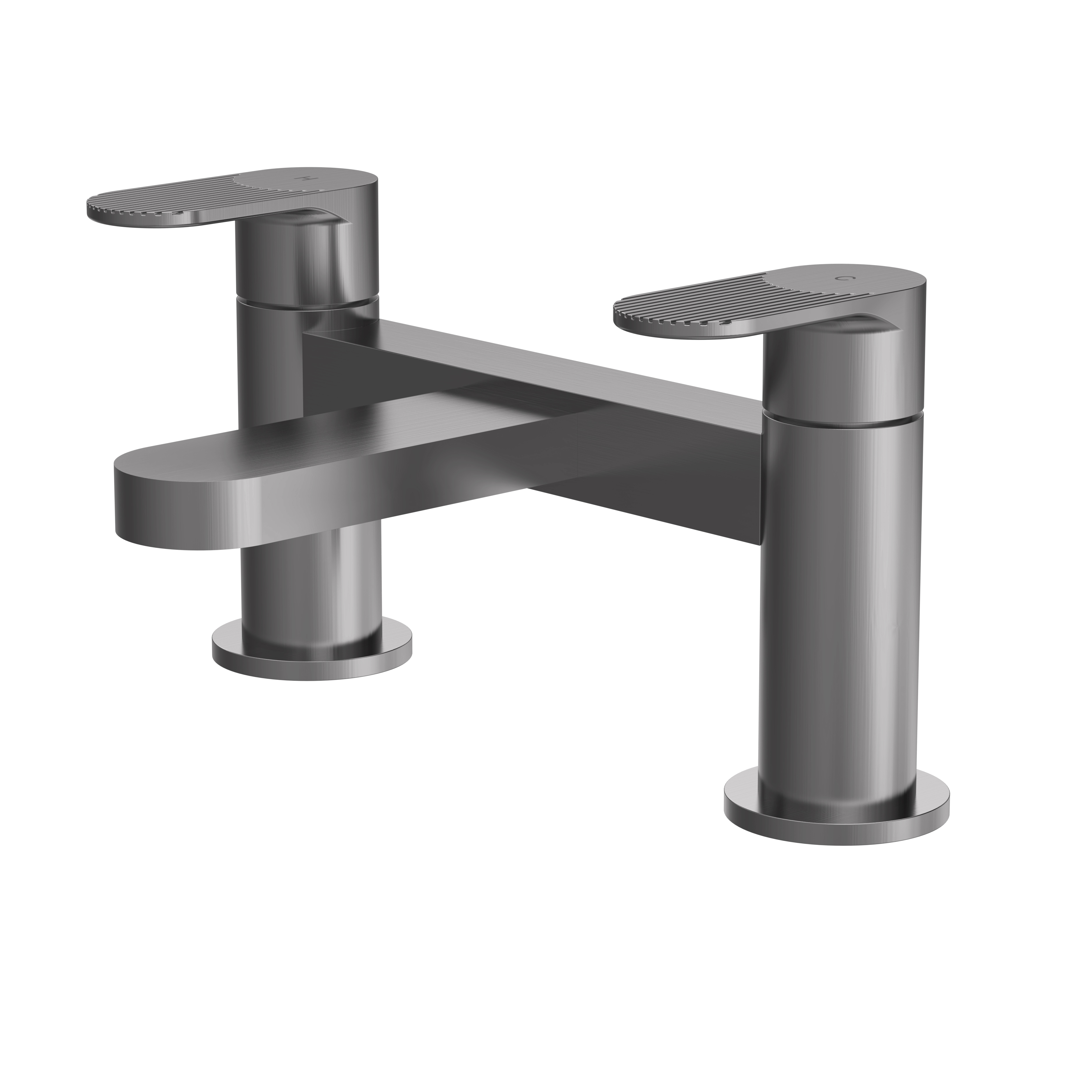 Nuie Cyprus Brushed Pewter Deck Mounted Bath Filler BIN703F