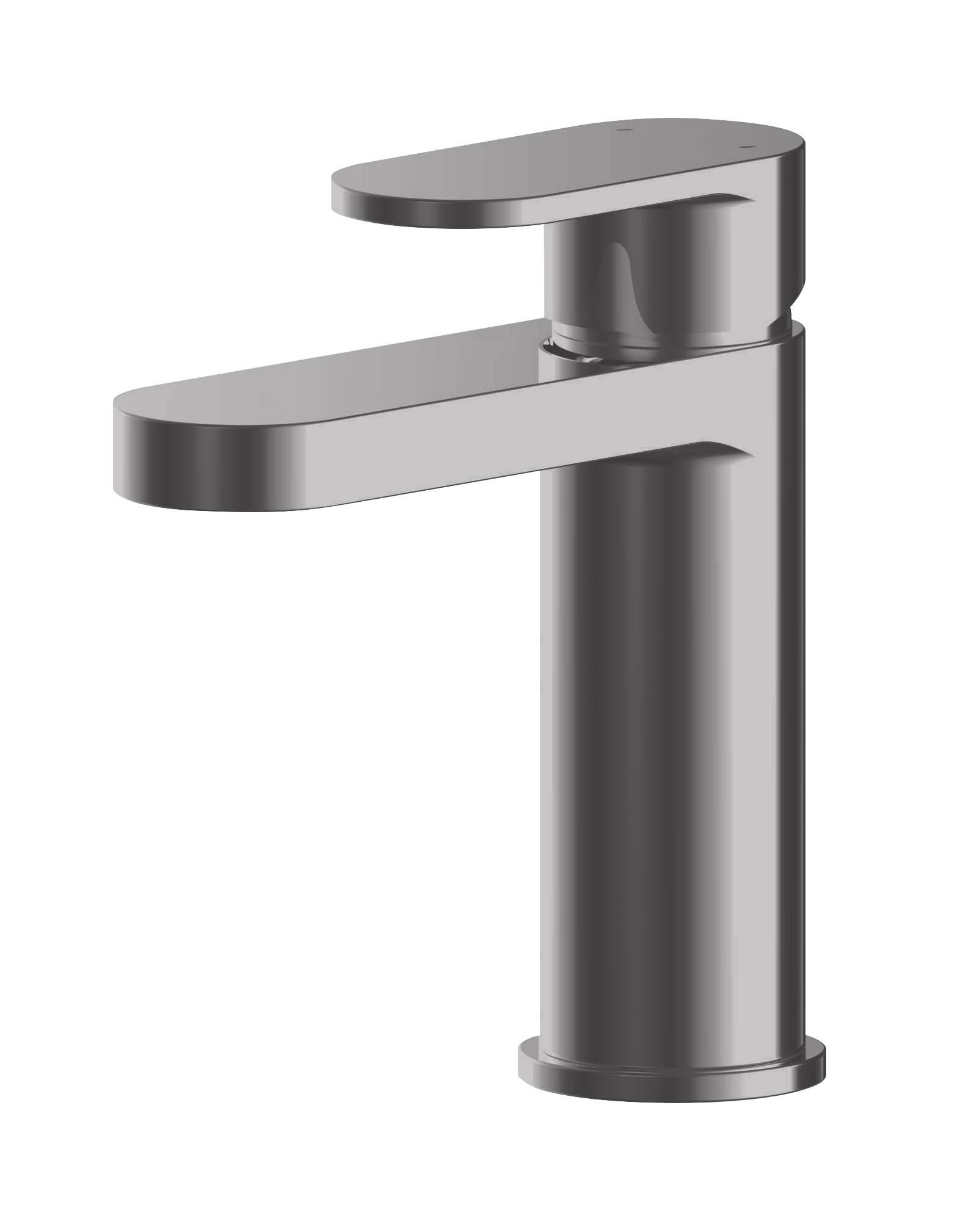 Nuie Binsey Brushed Pewter Mono Basin Mixer with Push Button Waste BIN705