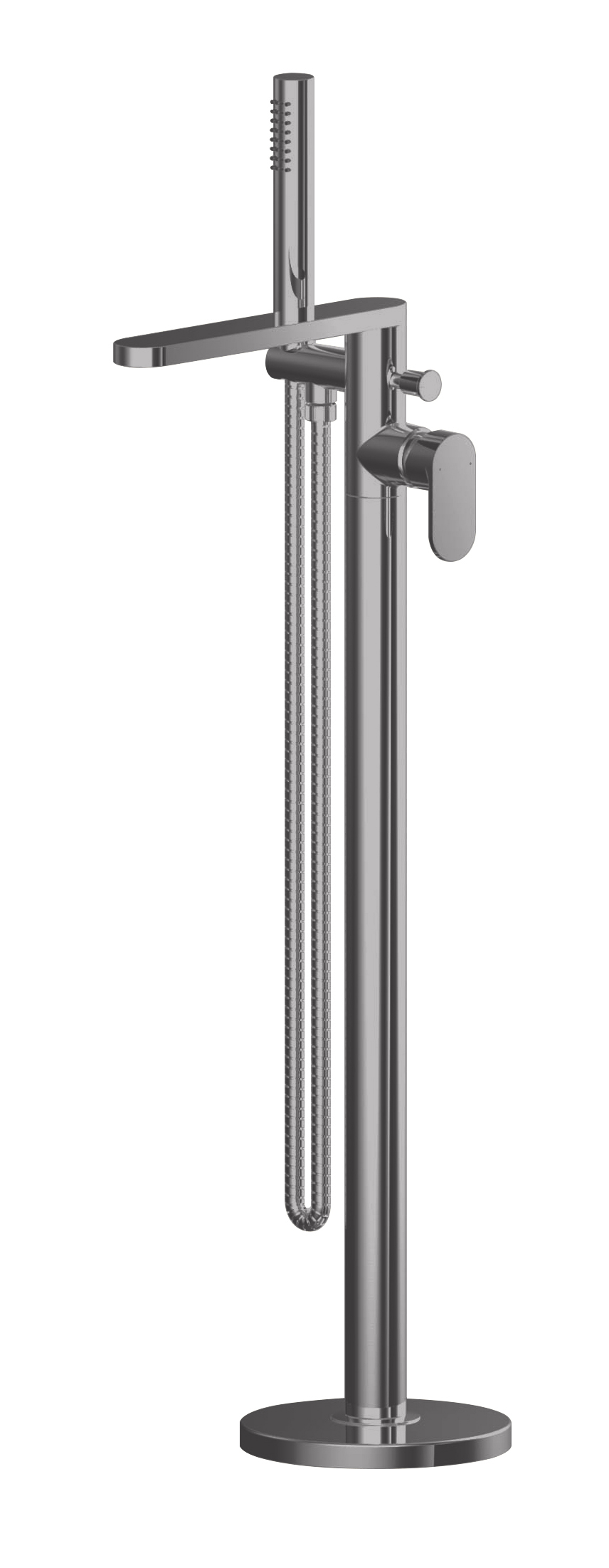 Nuie Binsey Brushed Pewter Freestanding Bath Shower Mixer with Kit BIN721