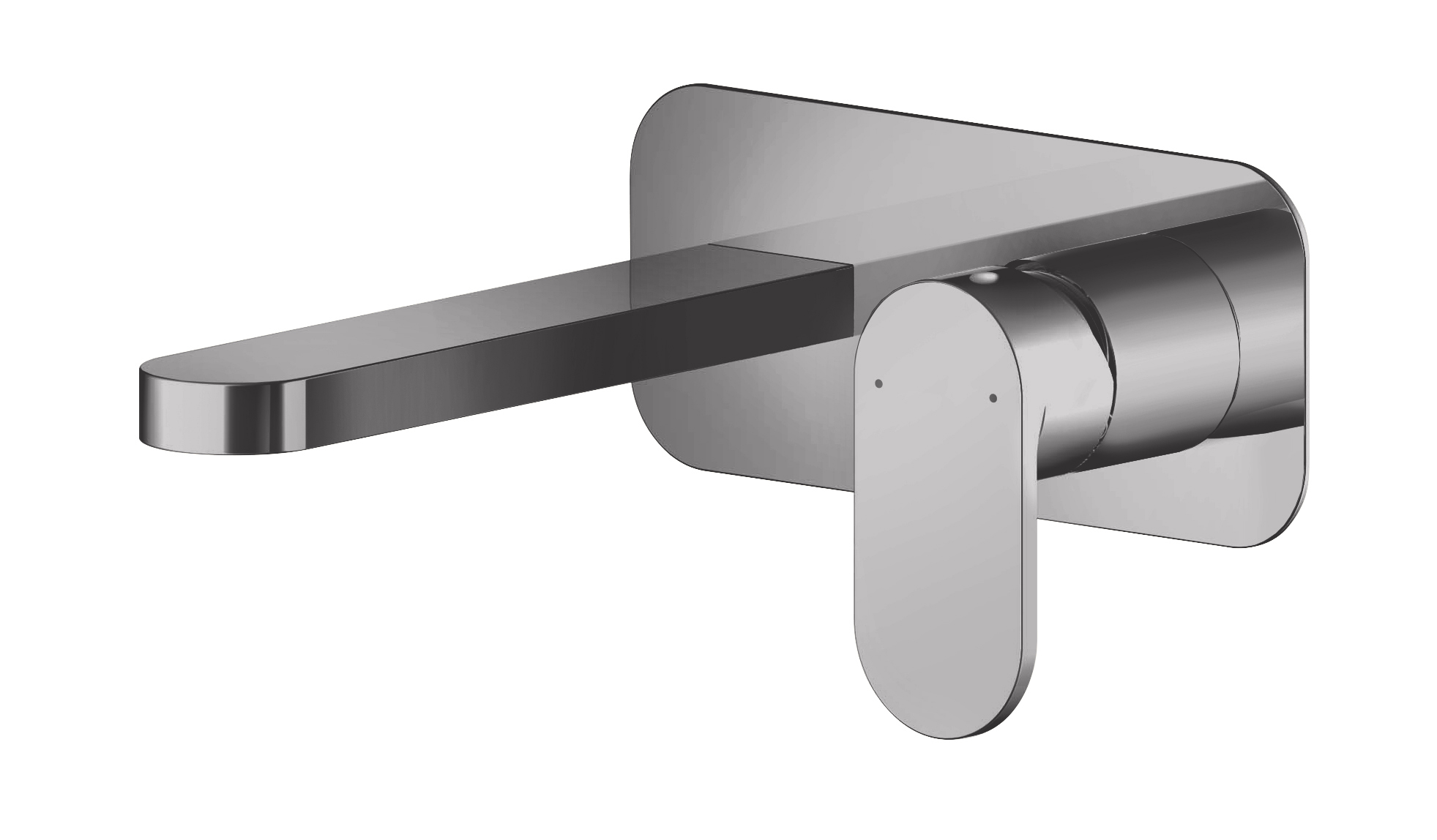 Nuie Binsey Brushed Pewter Wall Mounted 2 Tap Hole Basin Mixer with Plate BIN728