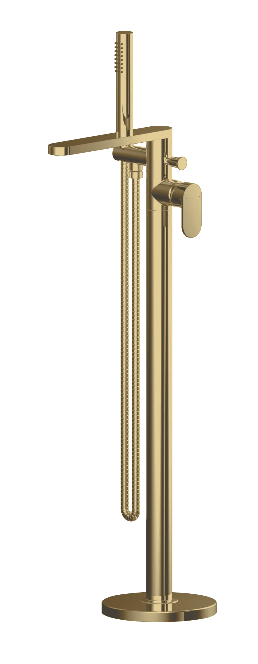 Nuie Binsey Brushed Brass Freestanding Bath Shower Mixer with Kit BIN821