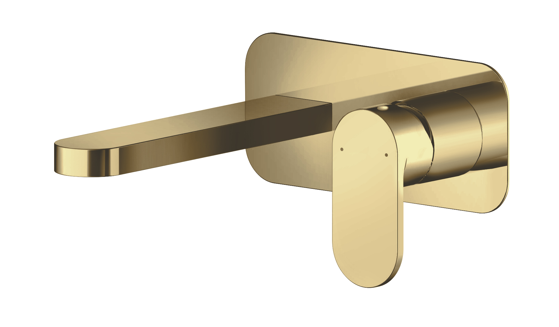 Nuie Binsey Brushed Brass Wall Mounted 2 Tap Hole Basin Mixer with Plate BIN828