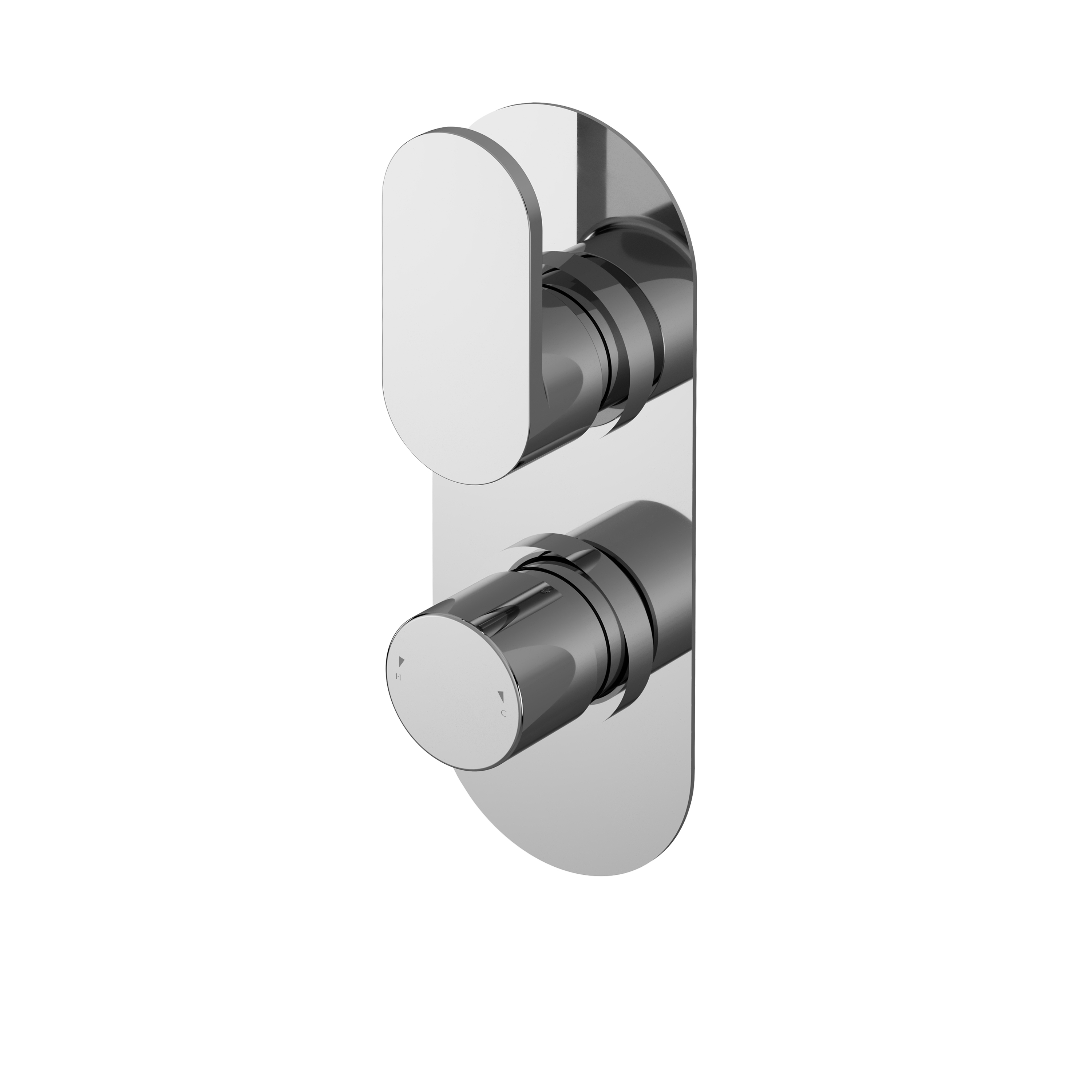 Nuie Binsey Chrome 2 Outlet Twin Thermostatic Shower Valve with Diverter BINTW02