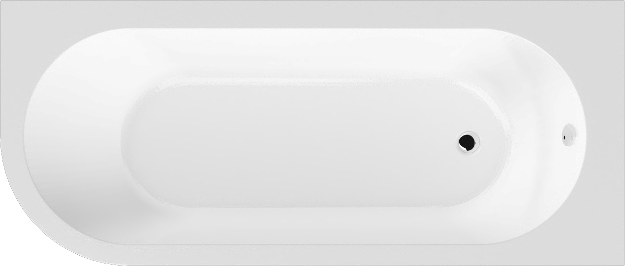 Nuie Crescent White Right Hand Back to Wall Corner Bath 1700 x 725mm BSG005R