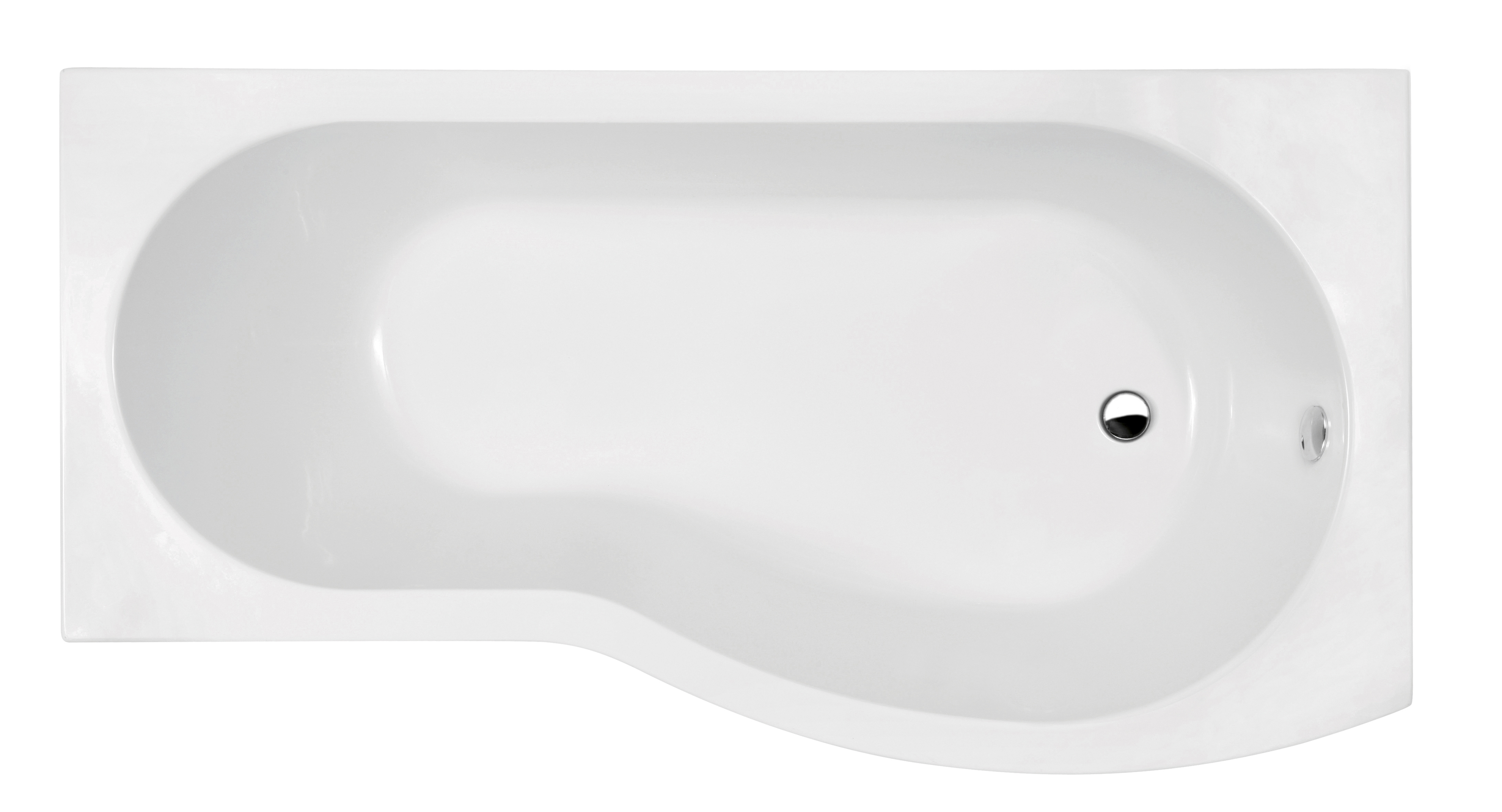 Nuie Shower Bath White 1500mm Right Hand B shaped WBB1585R