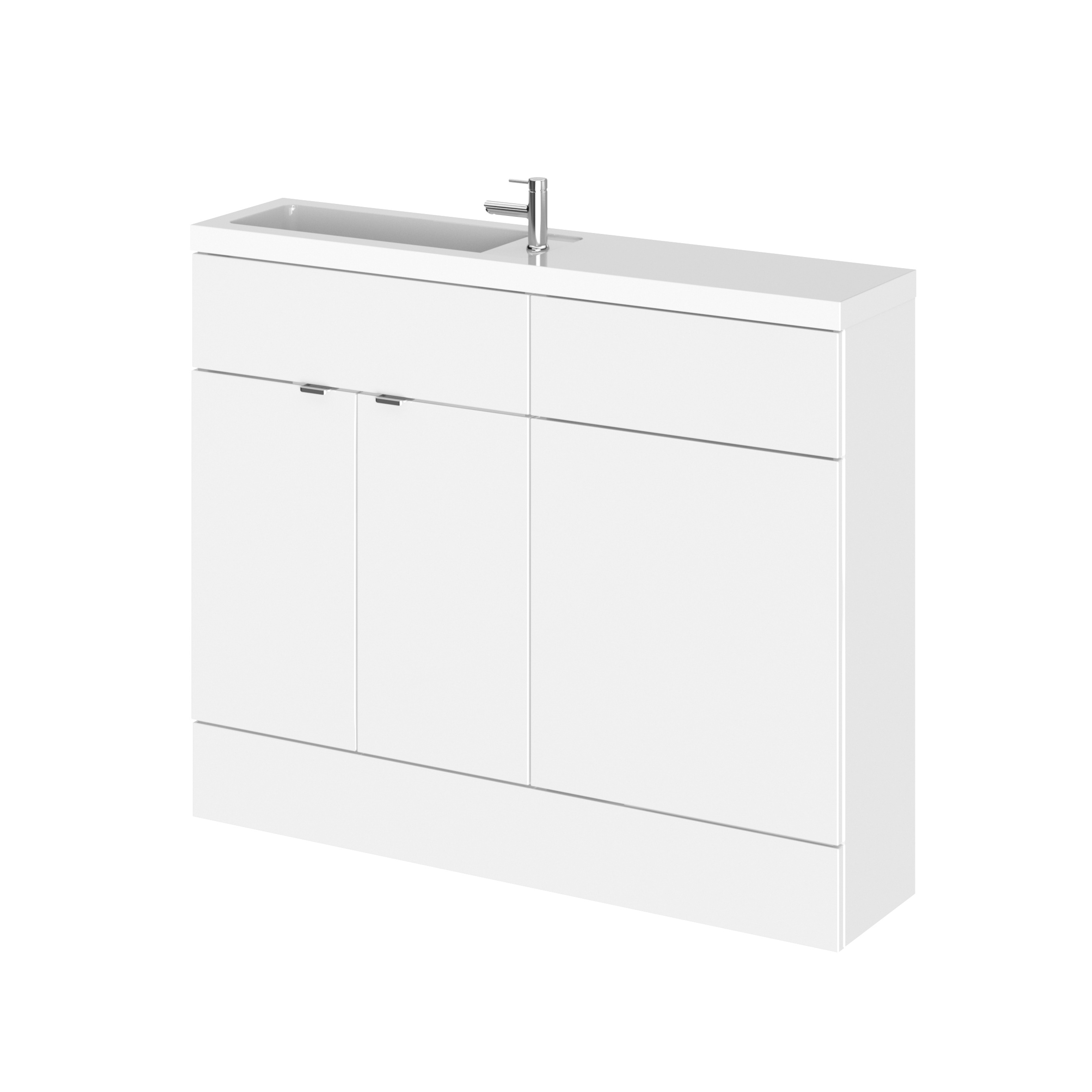 Hudson Reed Fusion Gloss White 1100mm Vanity Unit Pack Compact CBI101