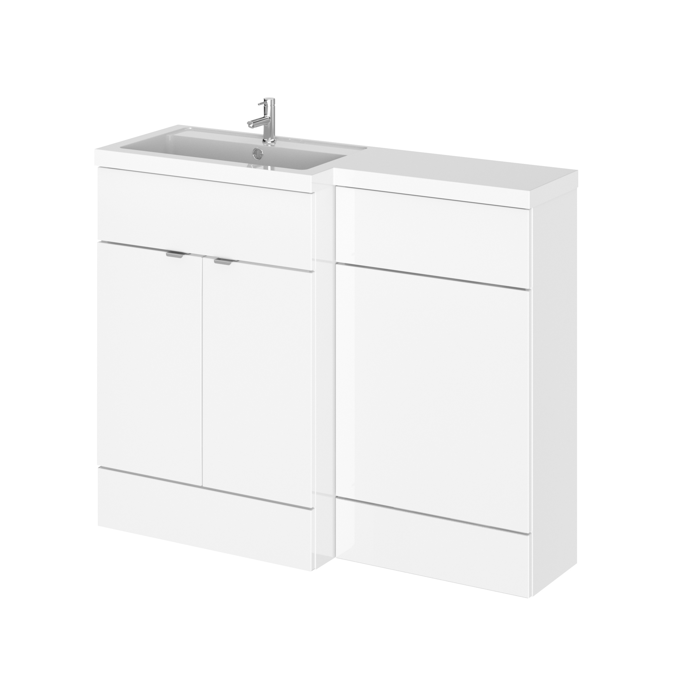 Hudson Reed Fusion Gloss White 1100mm Left Hand Vanity Unit Pack CBI102