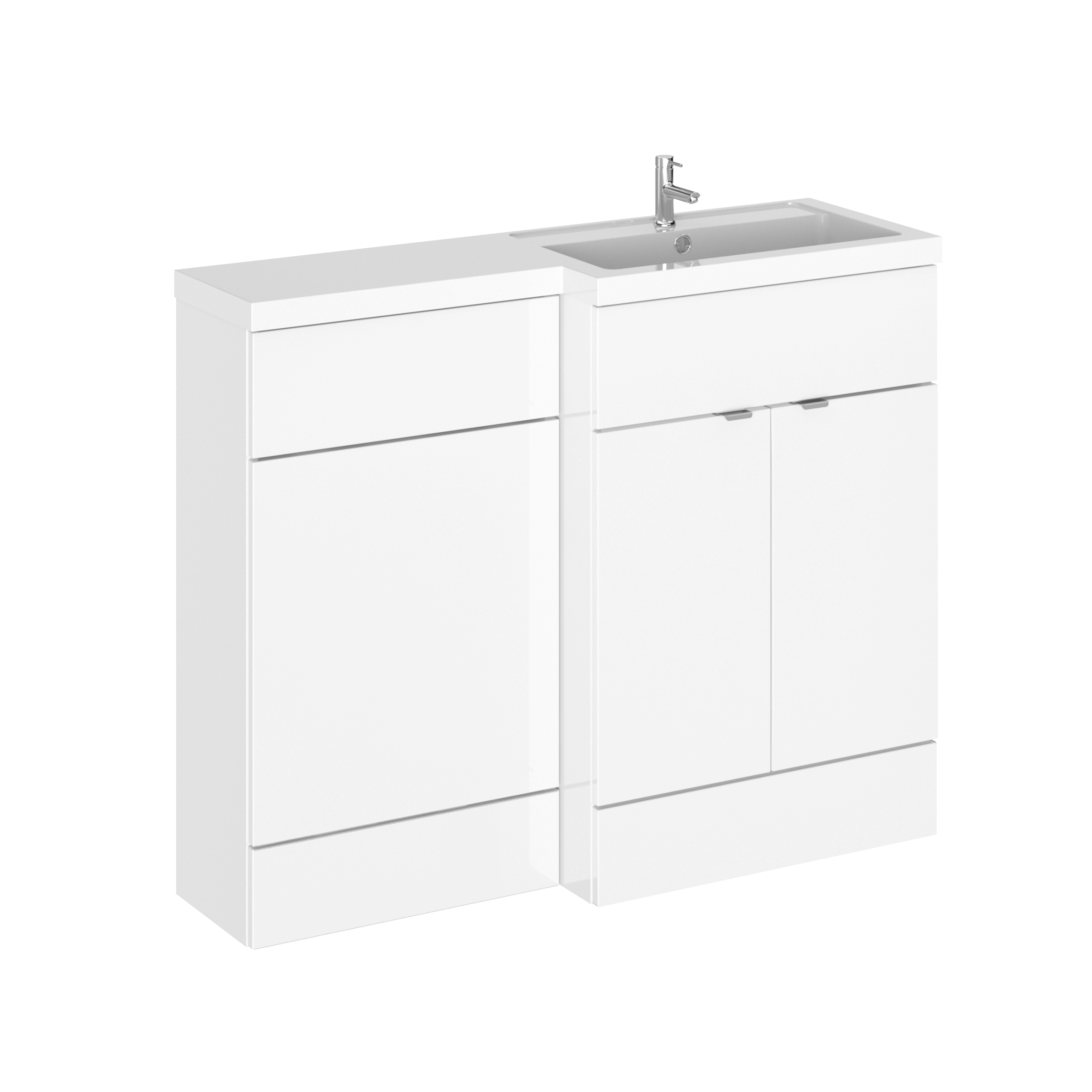 Hudson Reed Fusion Gloss White 1100mm Right Vanity Unit Pack CBI103
