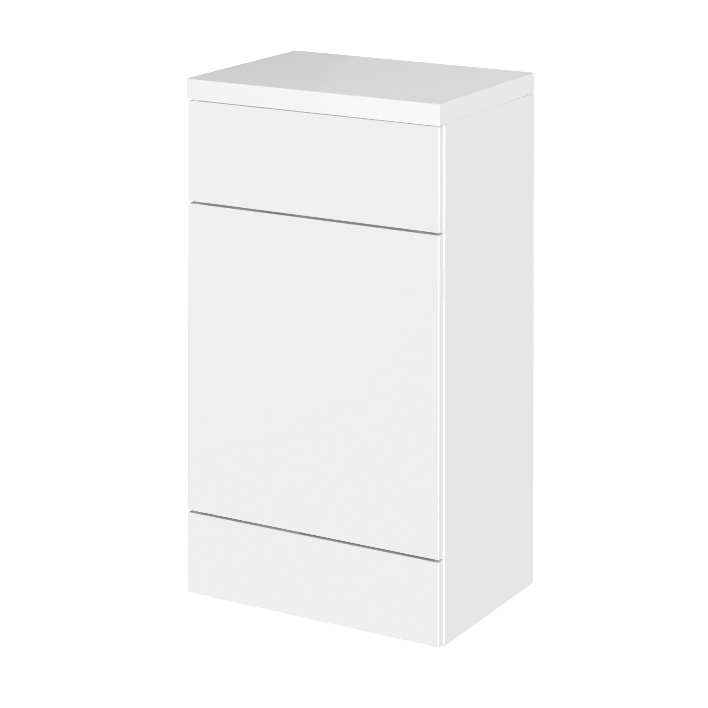 Hudson Reed Fusion Gloss White 500mm WC Unit and Polymarble Top CBI105