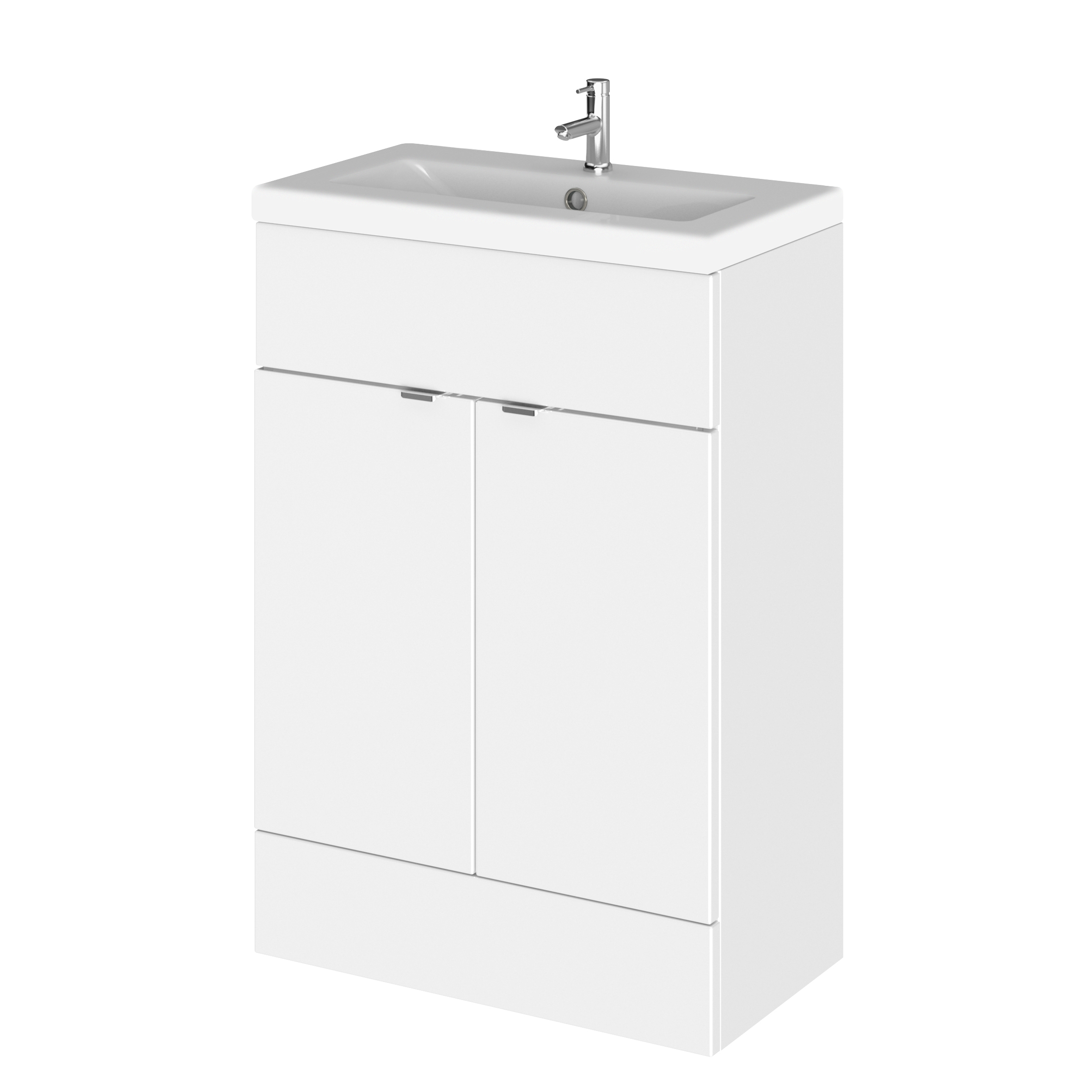 Hudson Reed Fusion Gloss White 600mm Vanity Unit and Ceramic Basin CBI107A