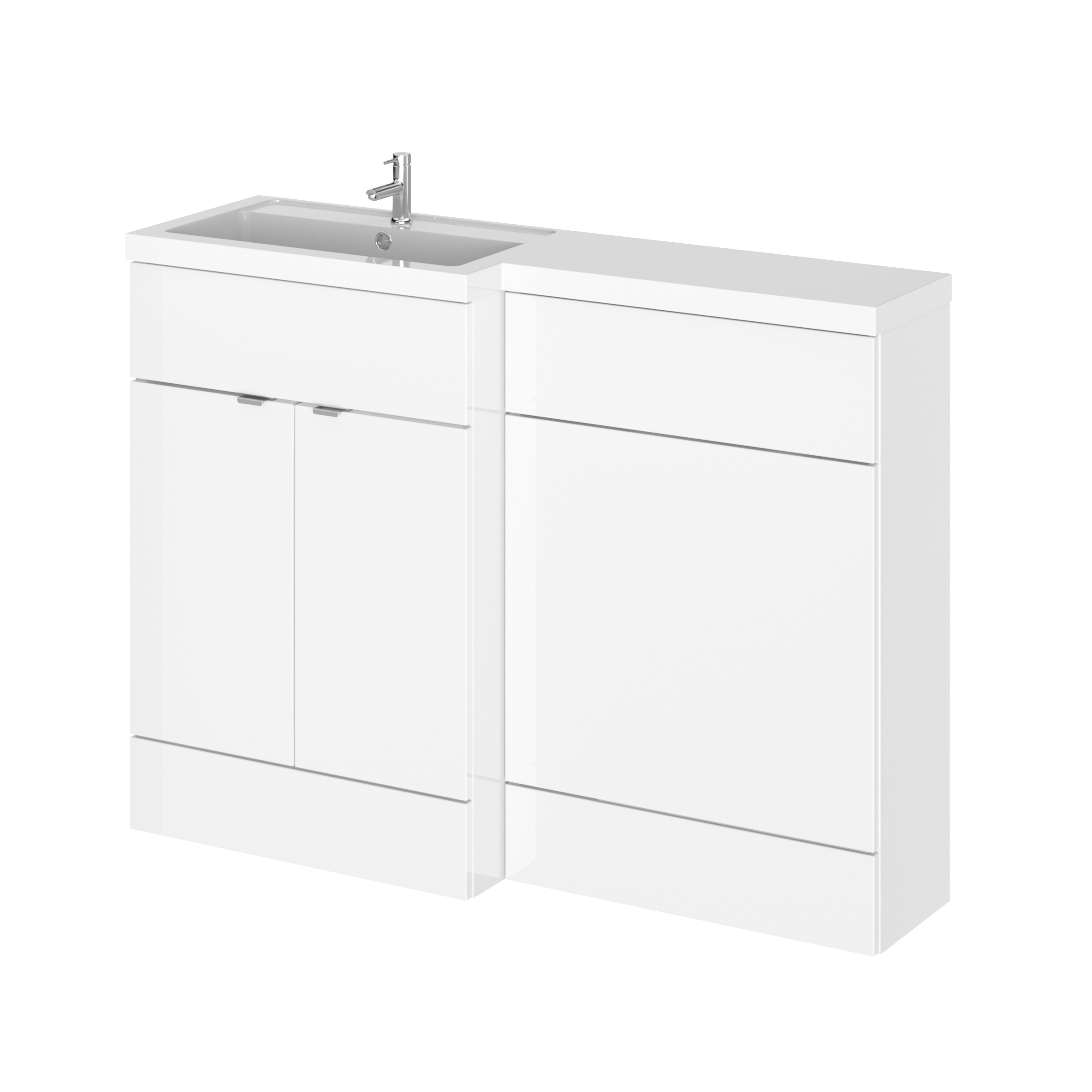 Hudson Reed Fusion Gloss White 1200mm Left Hand Vanity Unit Pack CBI109