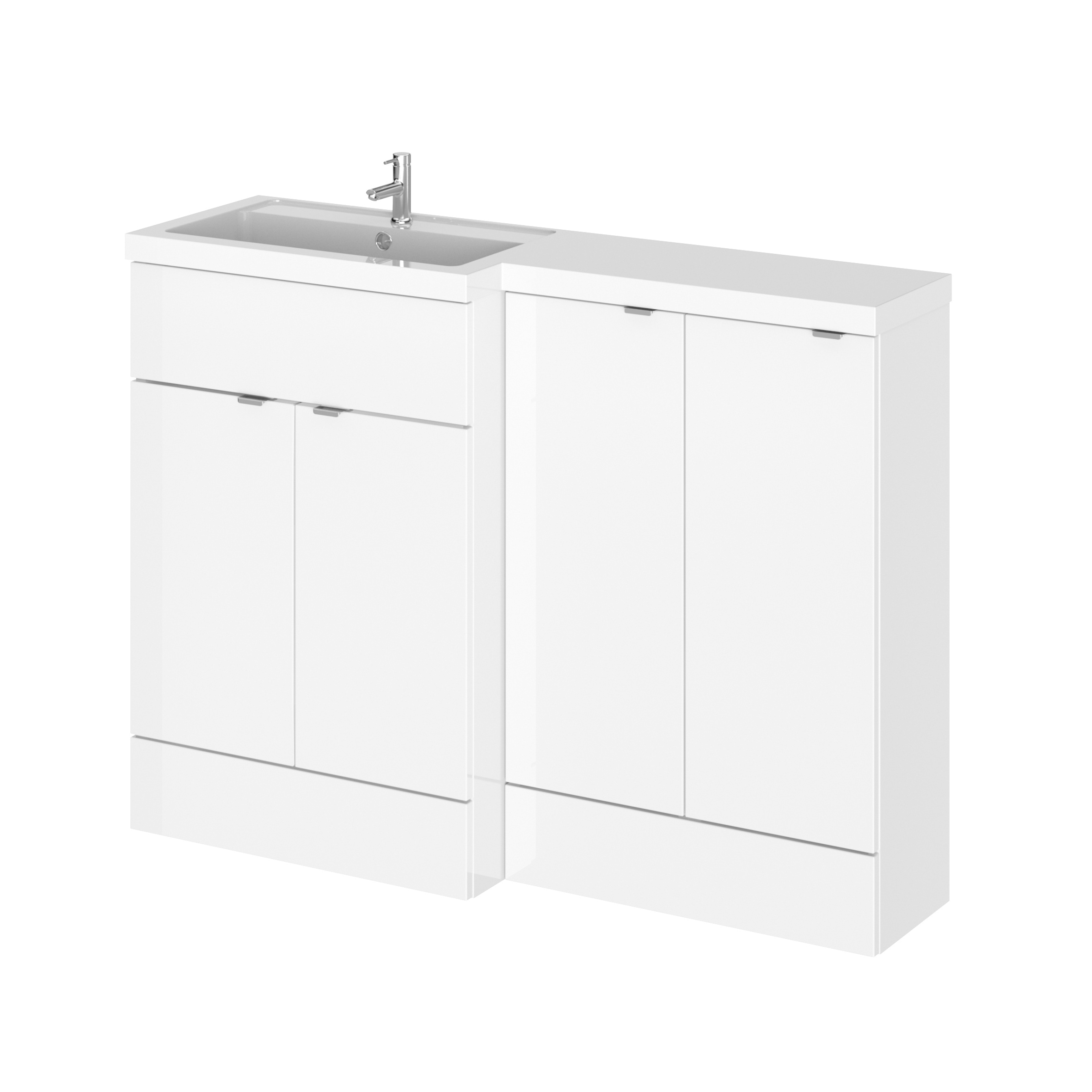 Hudson Reed Fusion Gloss White 1200mm Left Hand Vanity Unit Pack CBI111
