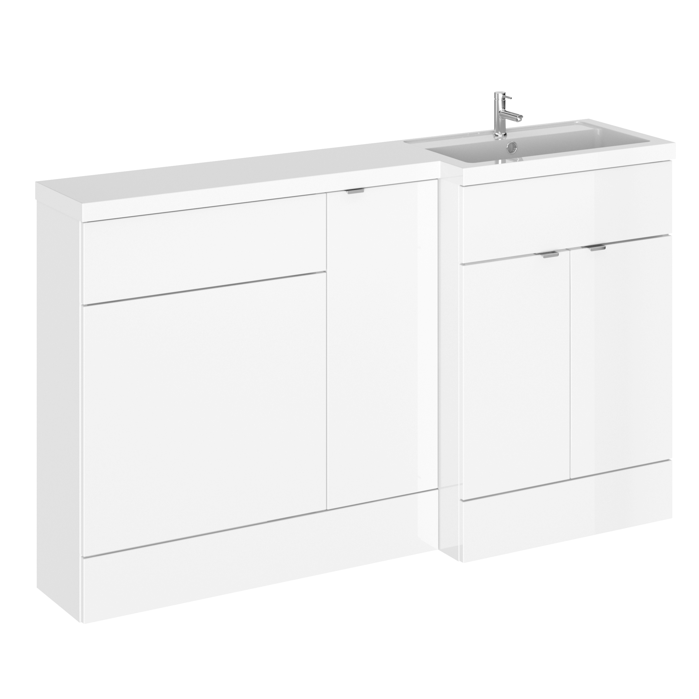 Hudson Reed Fusion Gloss White 1500mm Right Hand Vanity Unit Pack CBI114