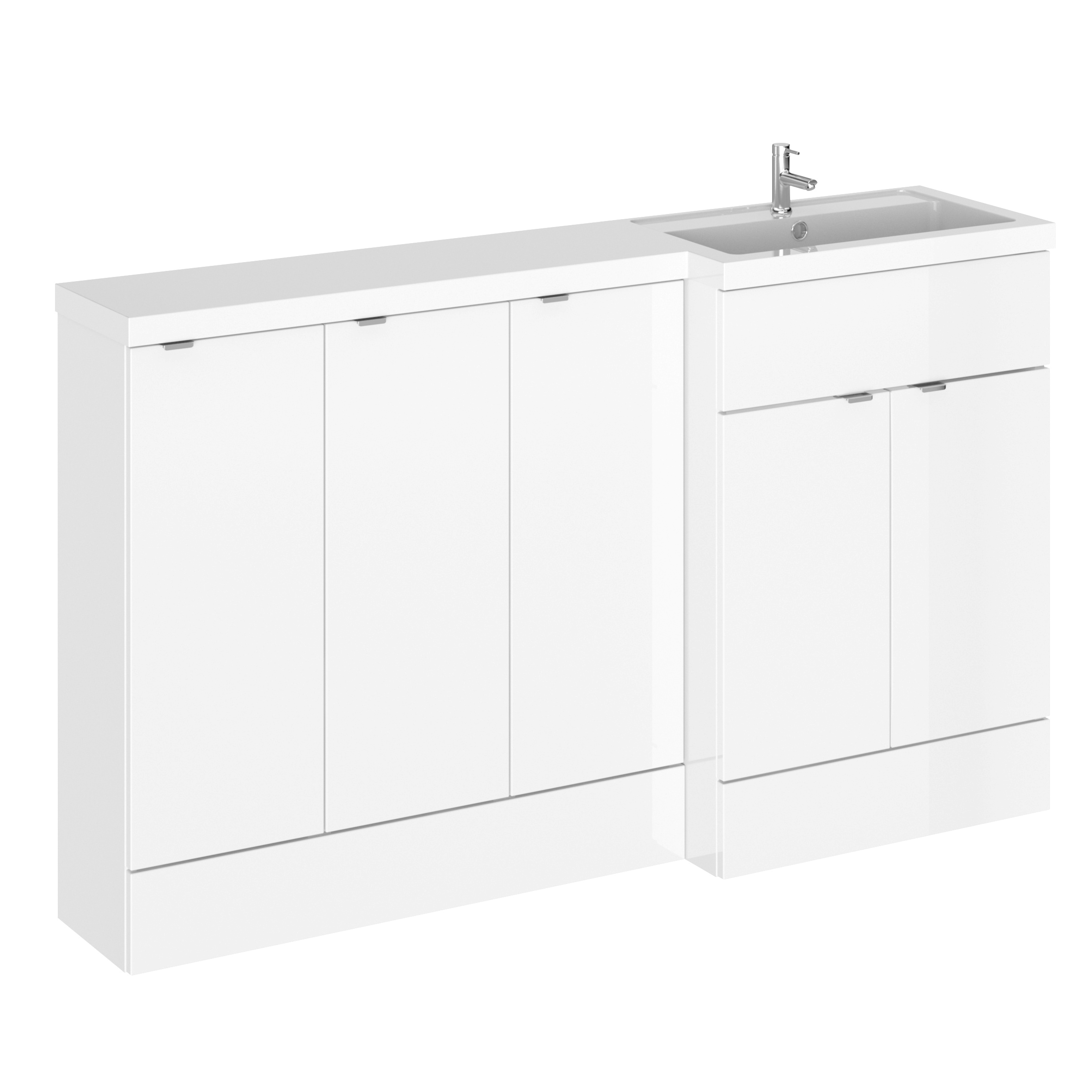 Hudson Reed Fusion Gloss White 1500mm Right Hand Vanity Unit Pack CBI118
