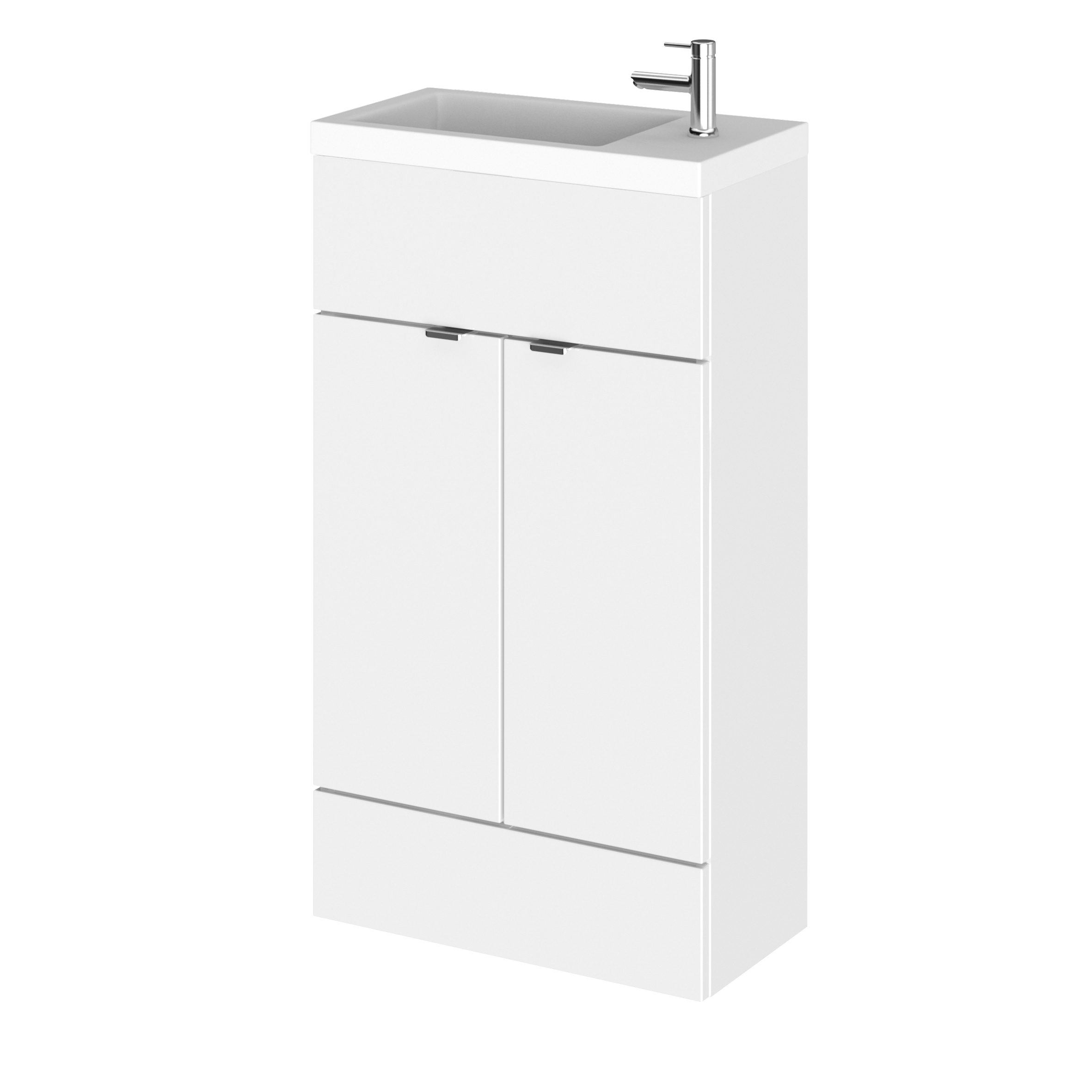 Hudson Reed Fusion Gloss White 500mm Vanity Unit and Basin Compact CBI122