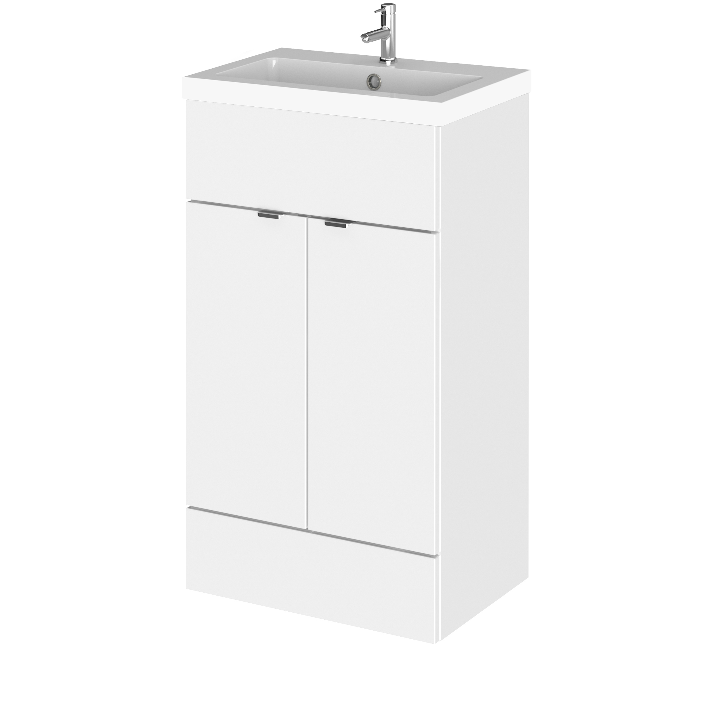 Hudson Reed Fusion Gloss White 500mm Vanity Unit and Basin CBI124