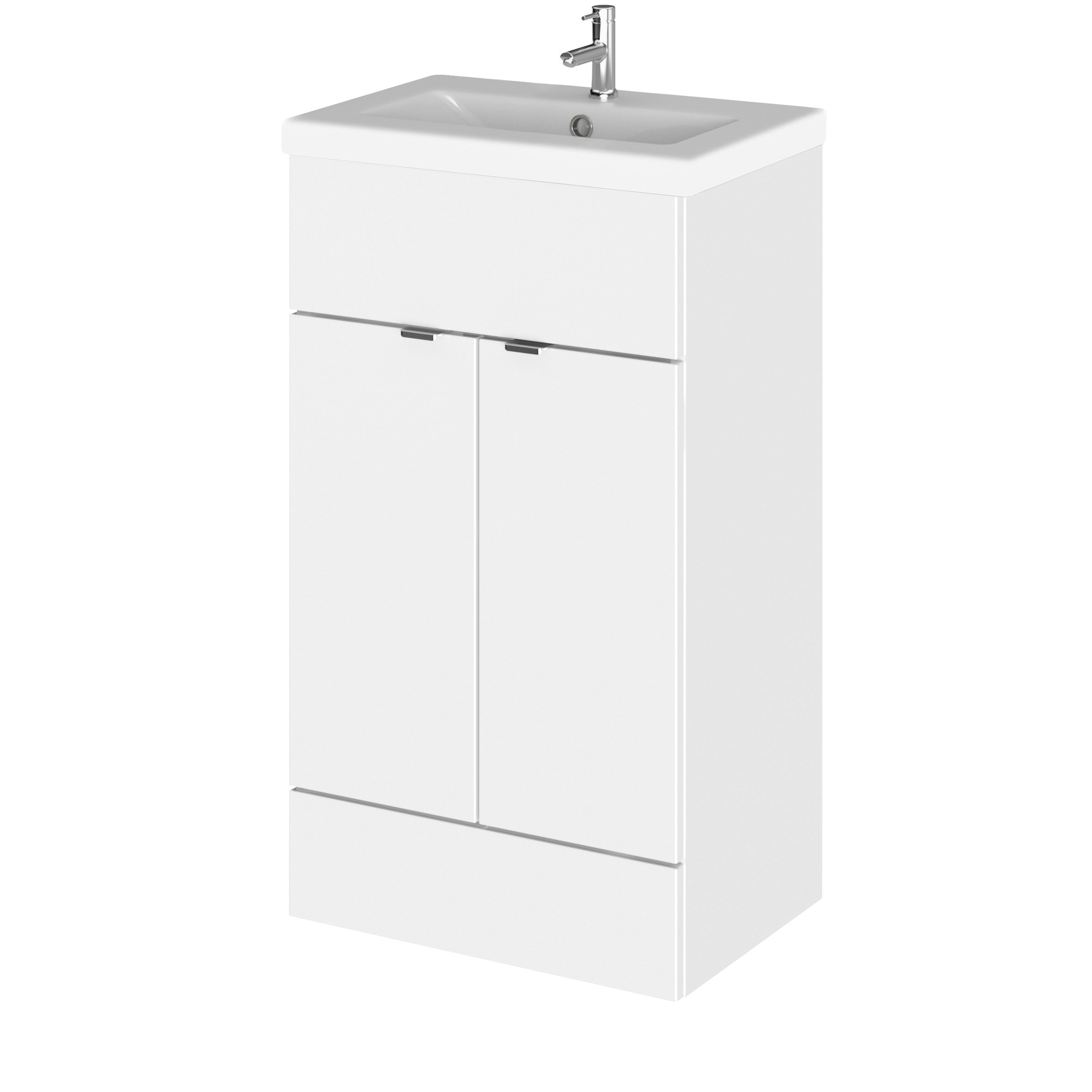 Hudson Reed Fusion Gloss White 500mm Vanity Unit and Ceramic Basin CBI124A