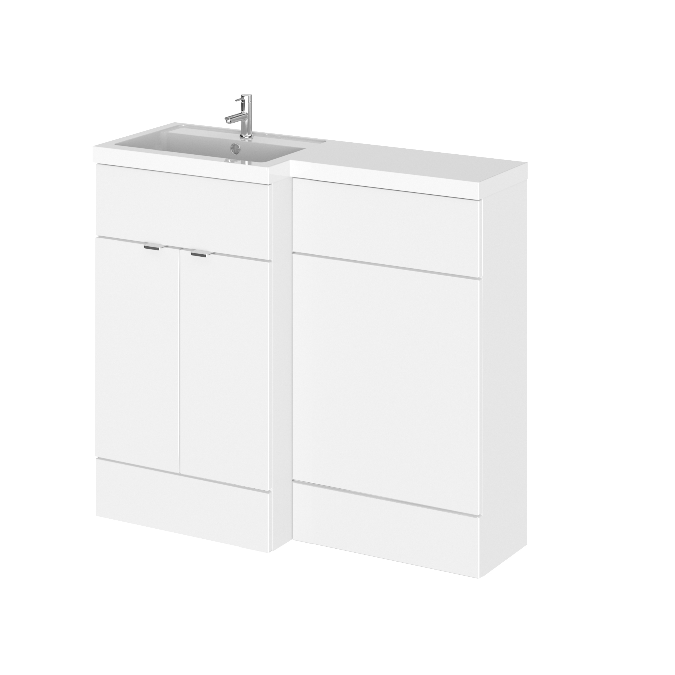 Hudson Reed Fusion Gloss White 1000mm Left Hand Vanity Unit Pack CBI126