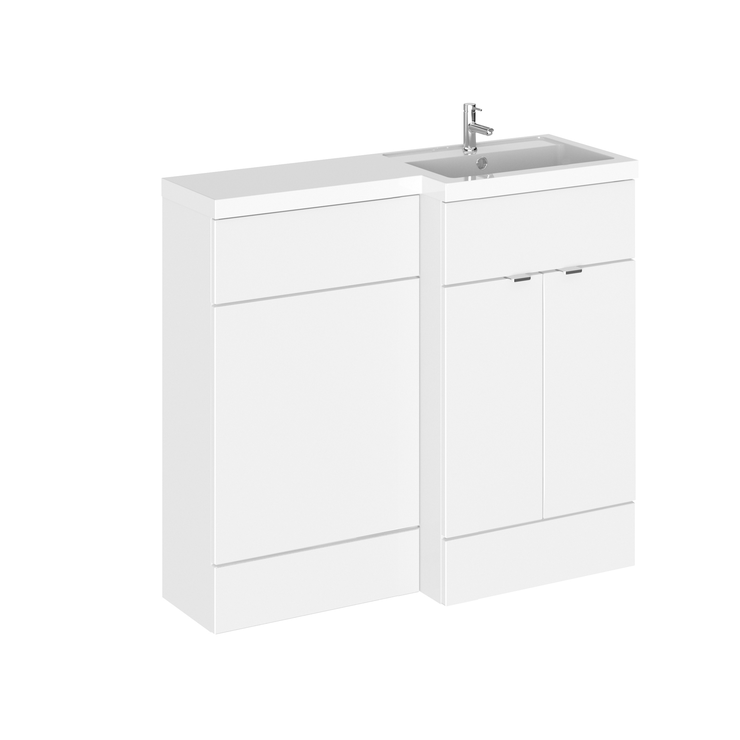Hudson Reed Fusion Gloss White 1000mm Right Hand Vanity Unit Pack CBI127