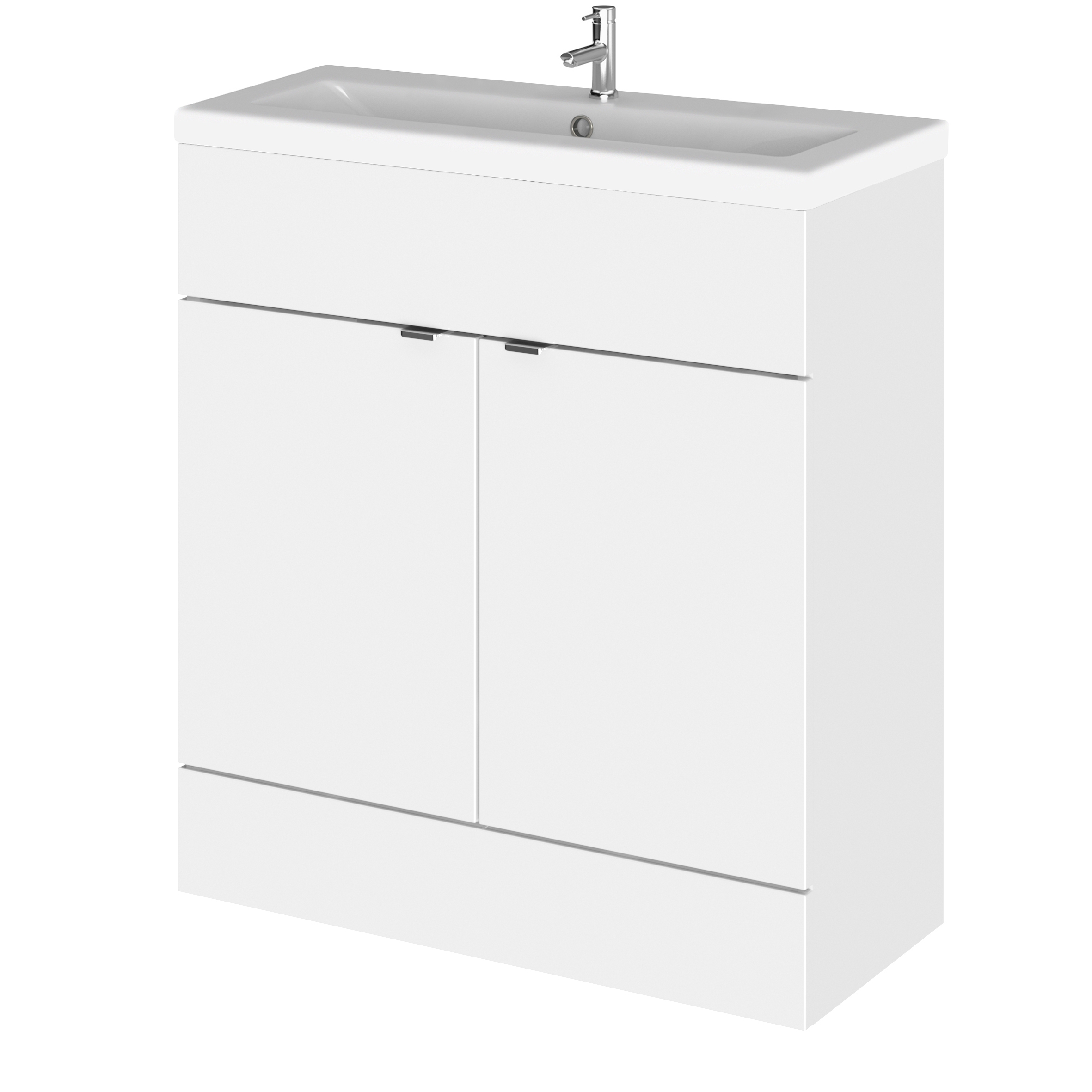 Hudson Reed Fusion Gloss White 800mm Vanity Unit and Ceramic Basin CBI128A