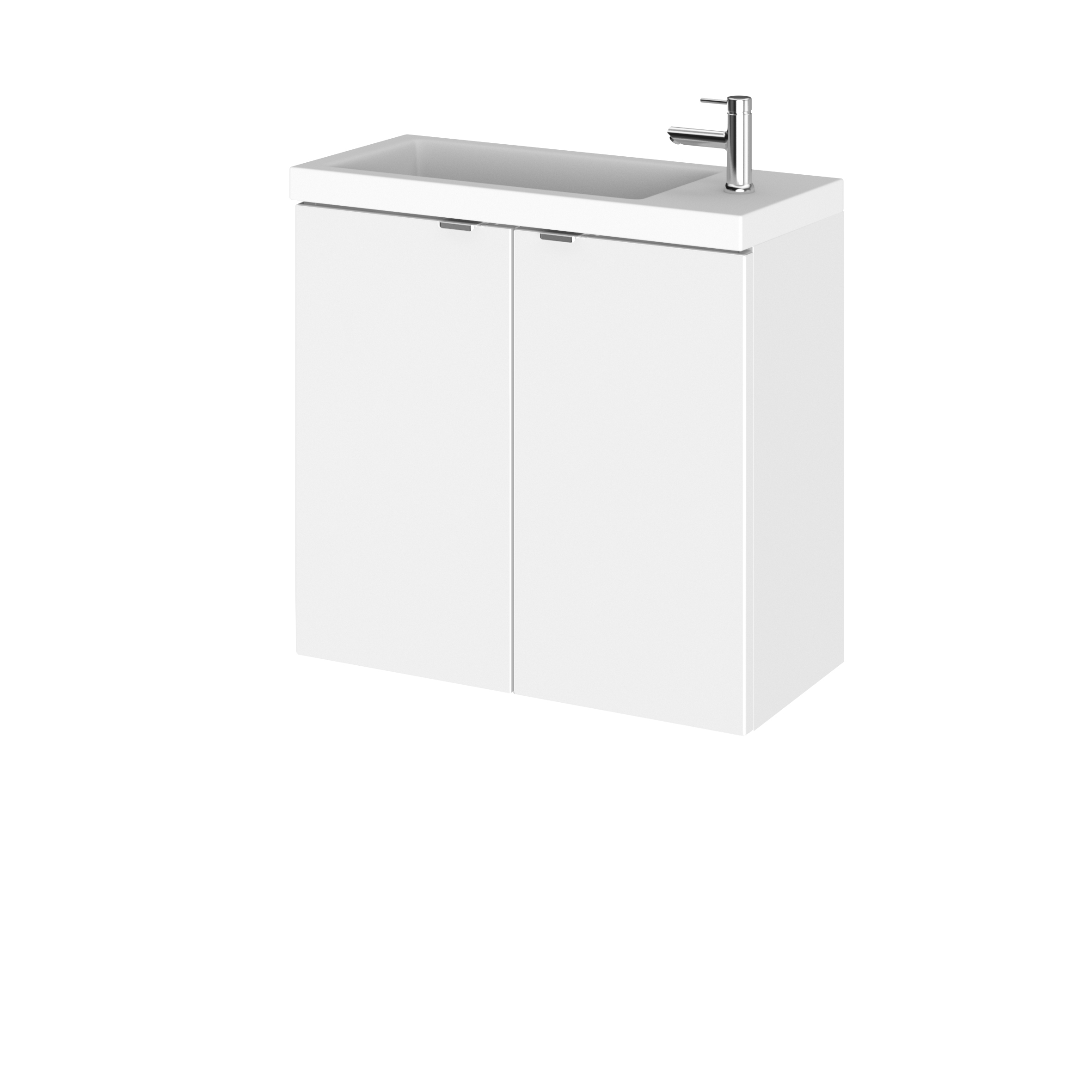 Hudson Reed Fusion Gloss White 600mm Vanity Unit and Basin CBI129