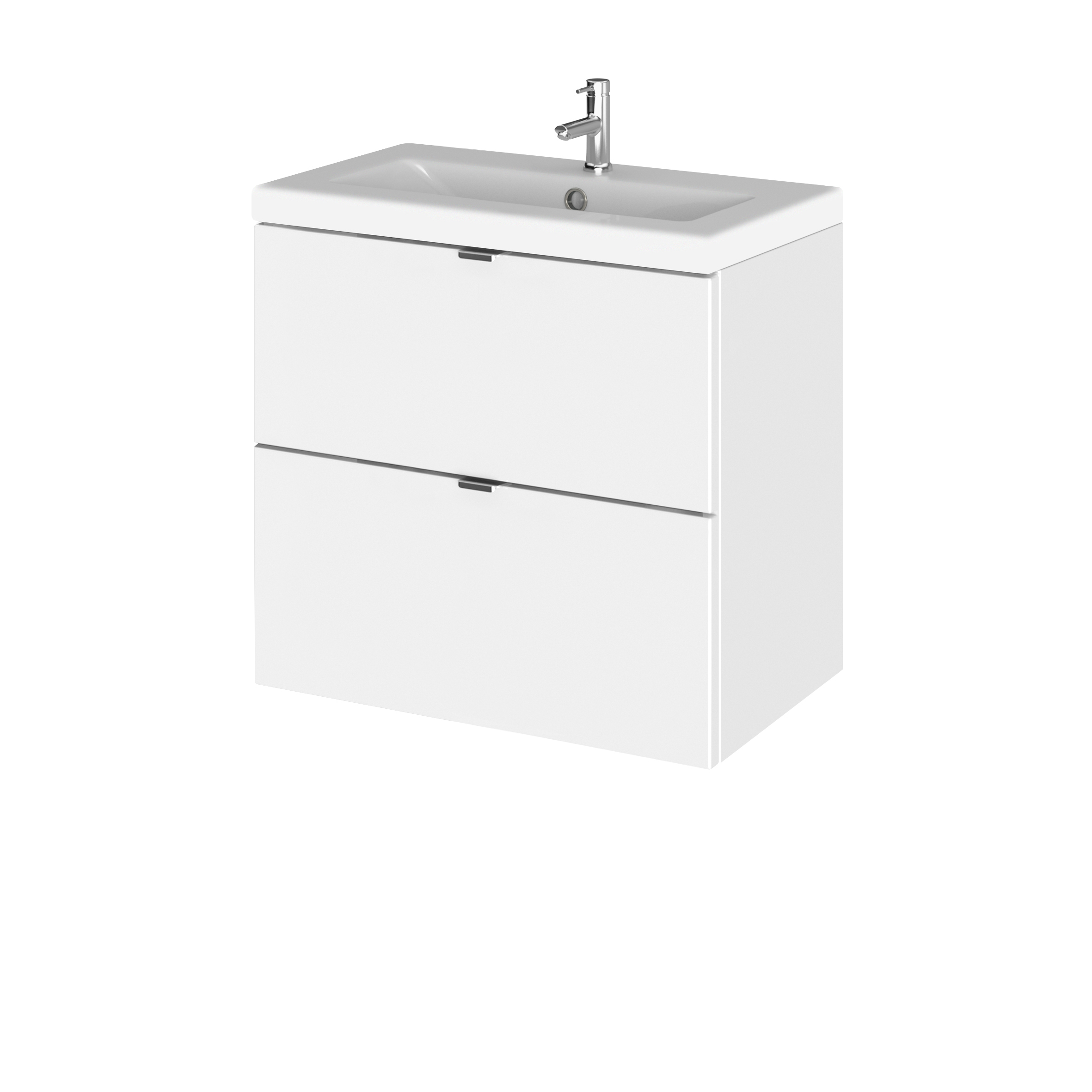 Hudson Reed Fusion Gloss White 600mm Vanity Unit and Ceramic Basin CBI130A