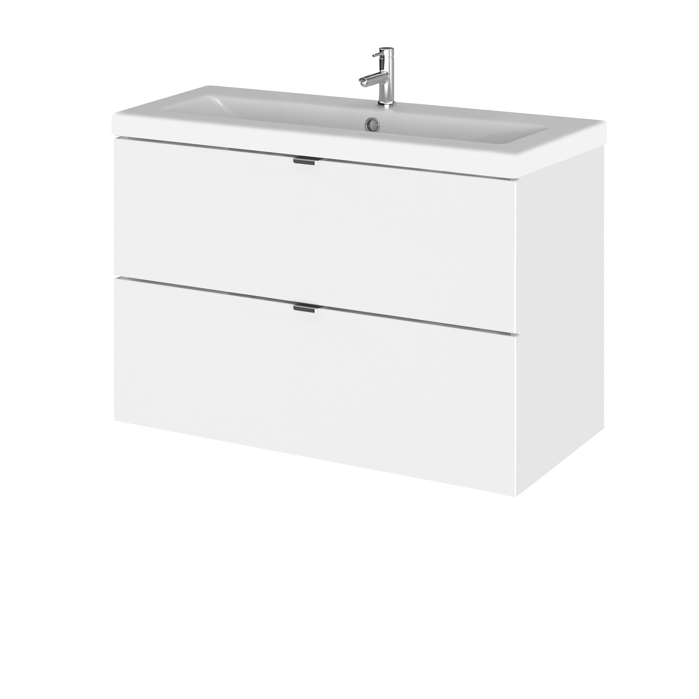 Hudson Reed Fusion Gloss White 800mm Vanity Unit and Ceramic Basin CBI131A