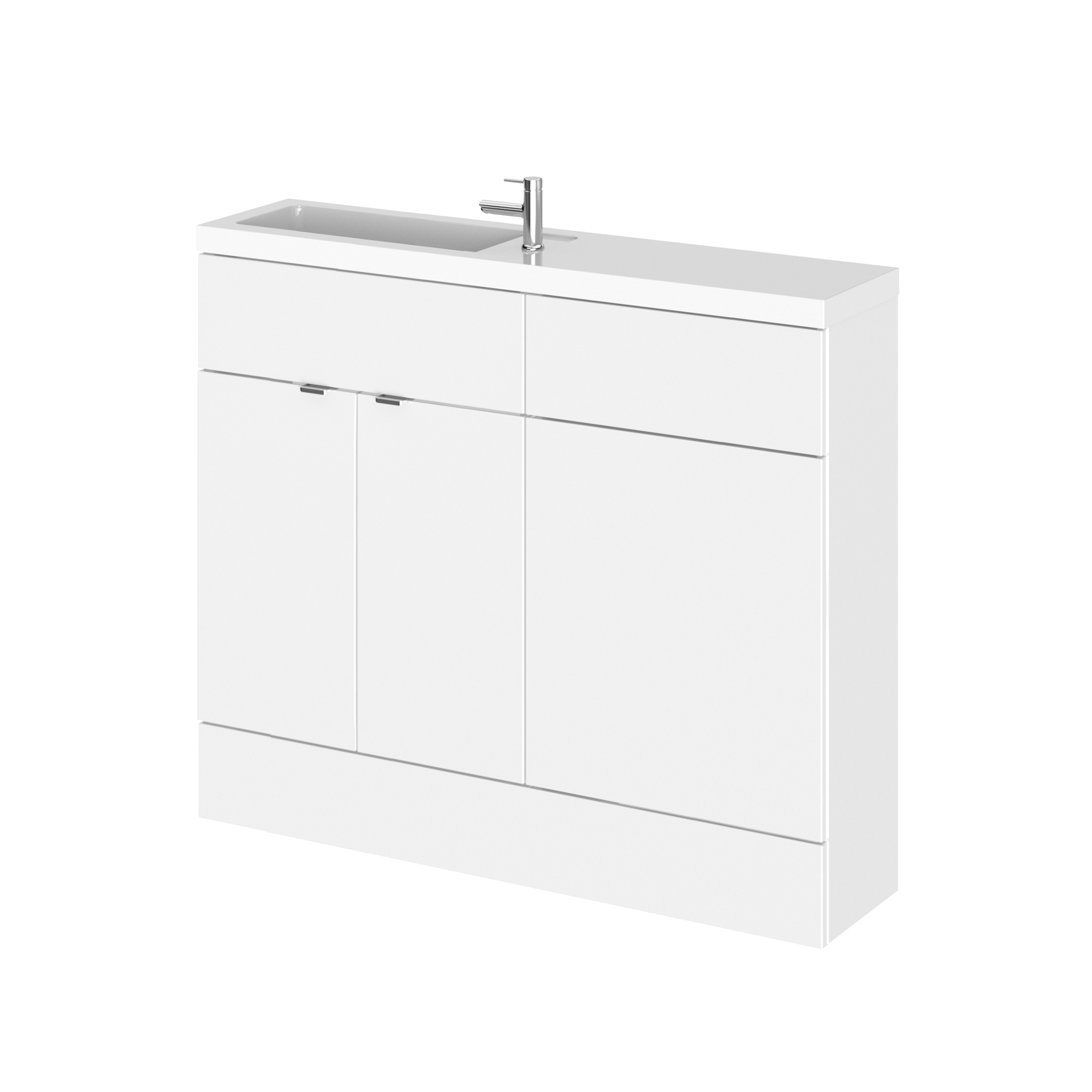 Hudson Reed Fusion Gloss White 1000mm Vanity Unit Pack Unit and WC Compact CBI142