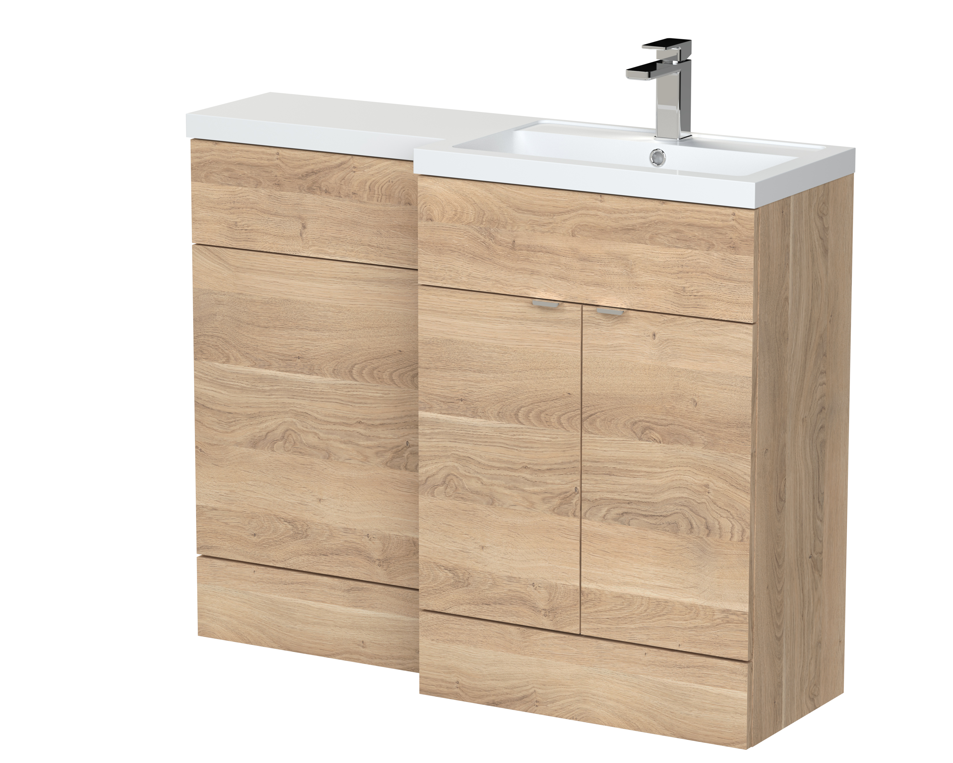 Hudson Reed Fusion Bleached Oak 1100mm Right Hand Vanity Unit Pack CBI3003