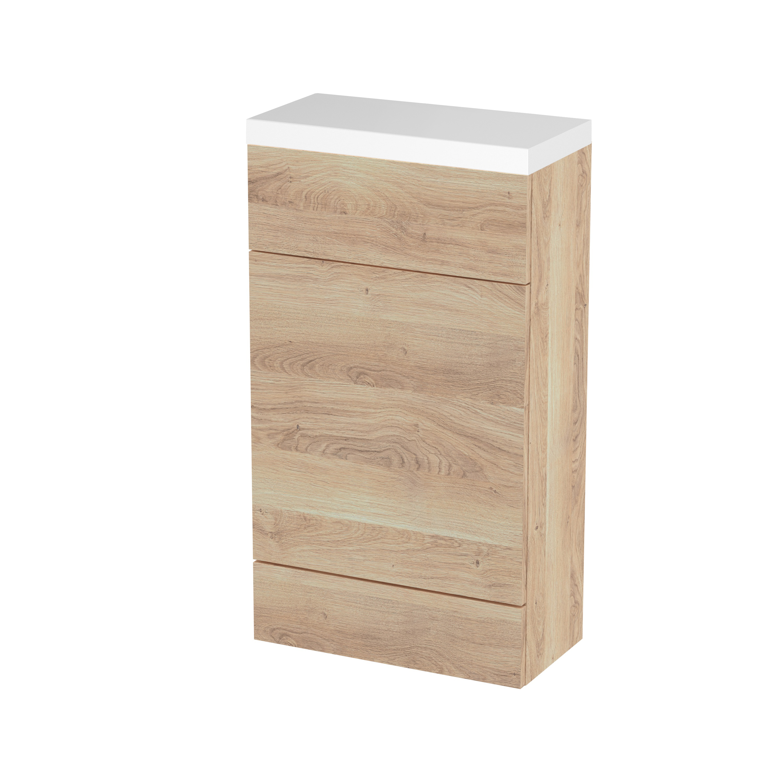 Hudson Reed Fusion Bleached Oak 500mm Compact WC Unit and Polymarble Top CBI3004