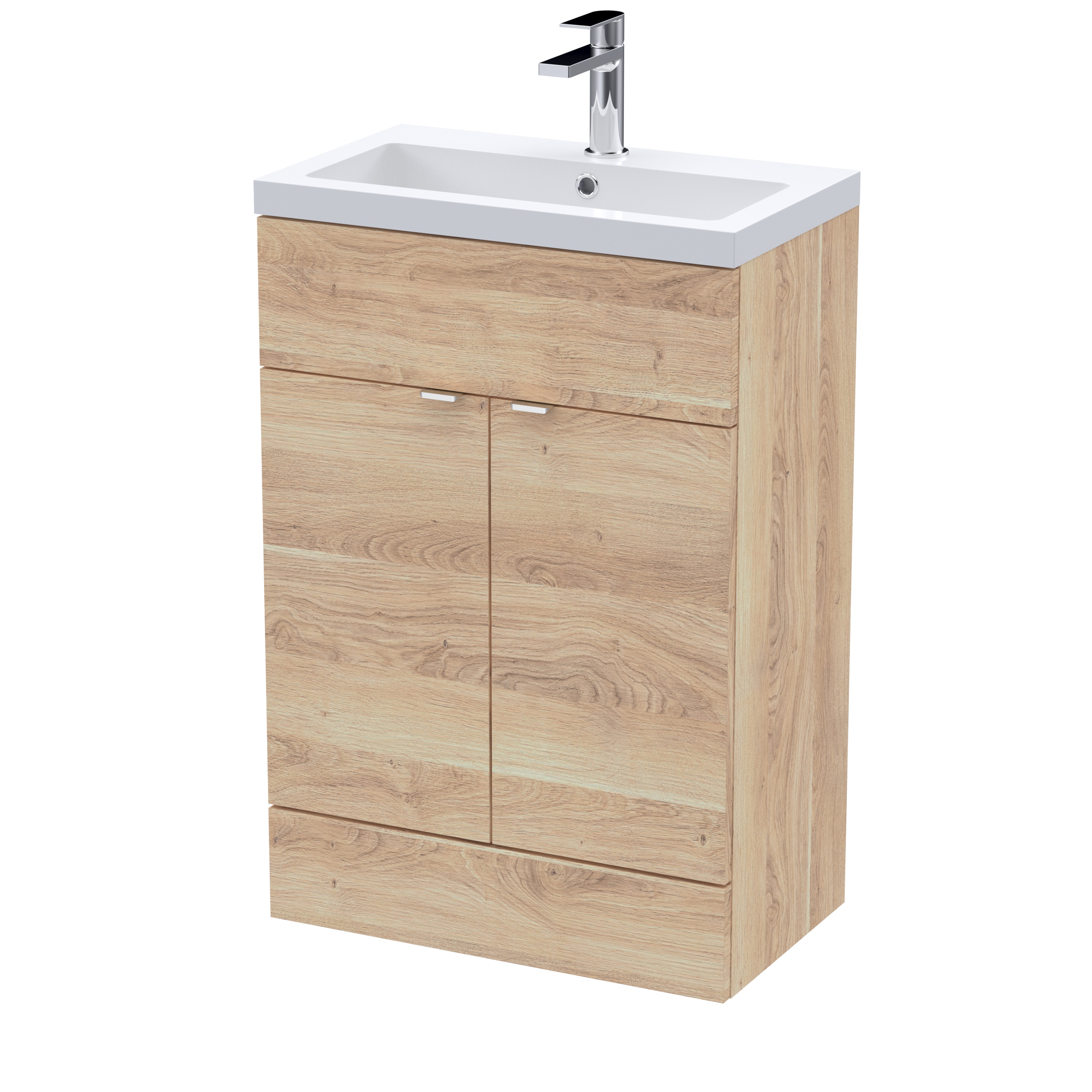 Hudson Reed Fusion Bleached Oak 600mm Vanity Unit and Basin CBI3007