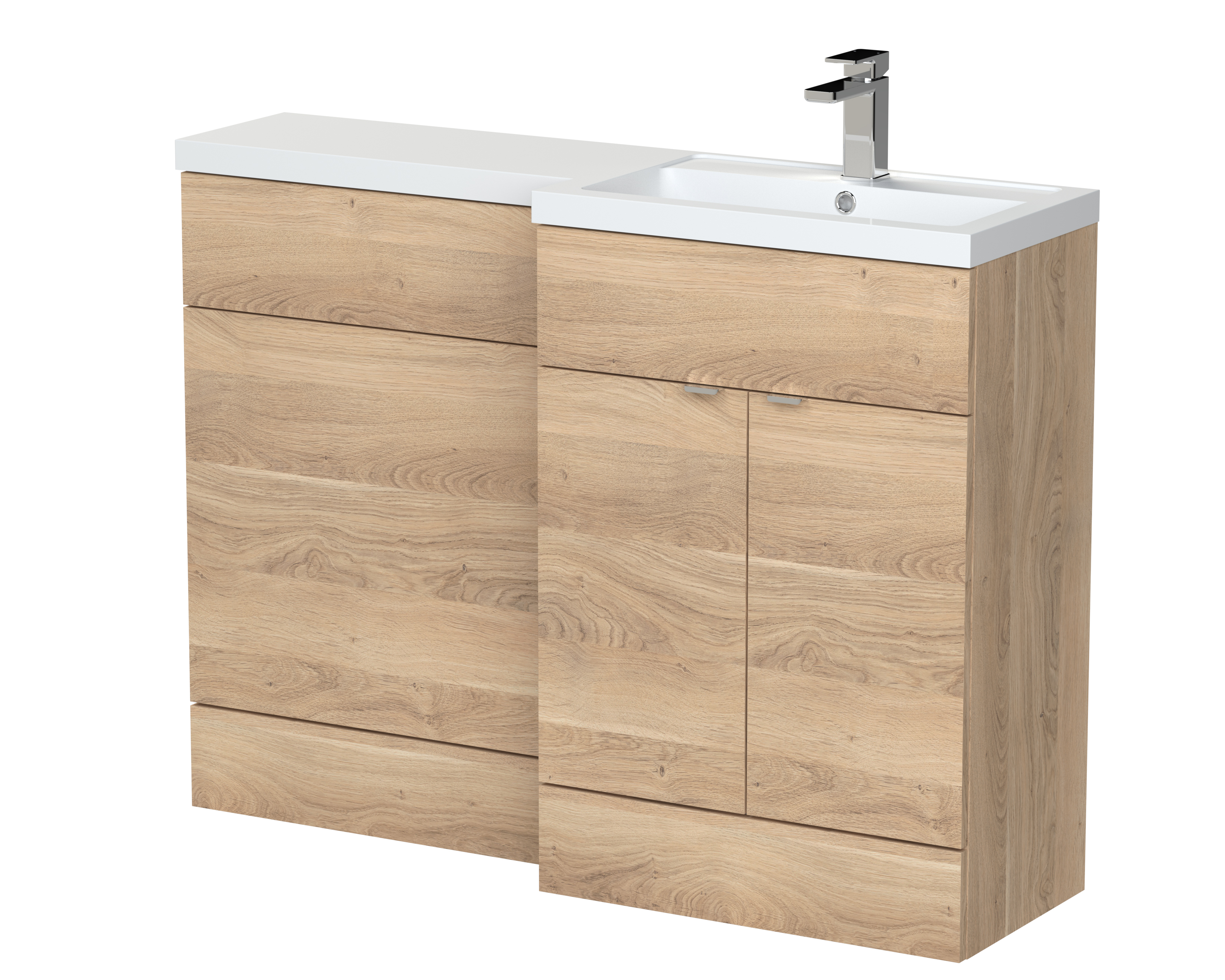 Hudson Reed Fusion Bleached Oak 1200mm Right Hand Vanity Unit Pack CBI3010