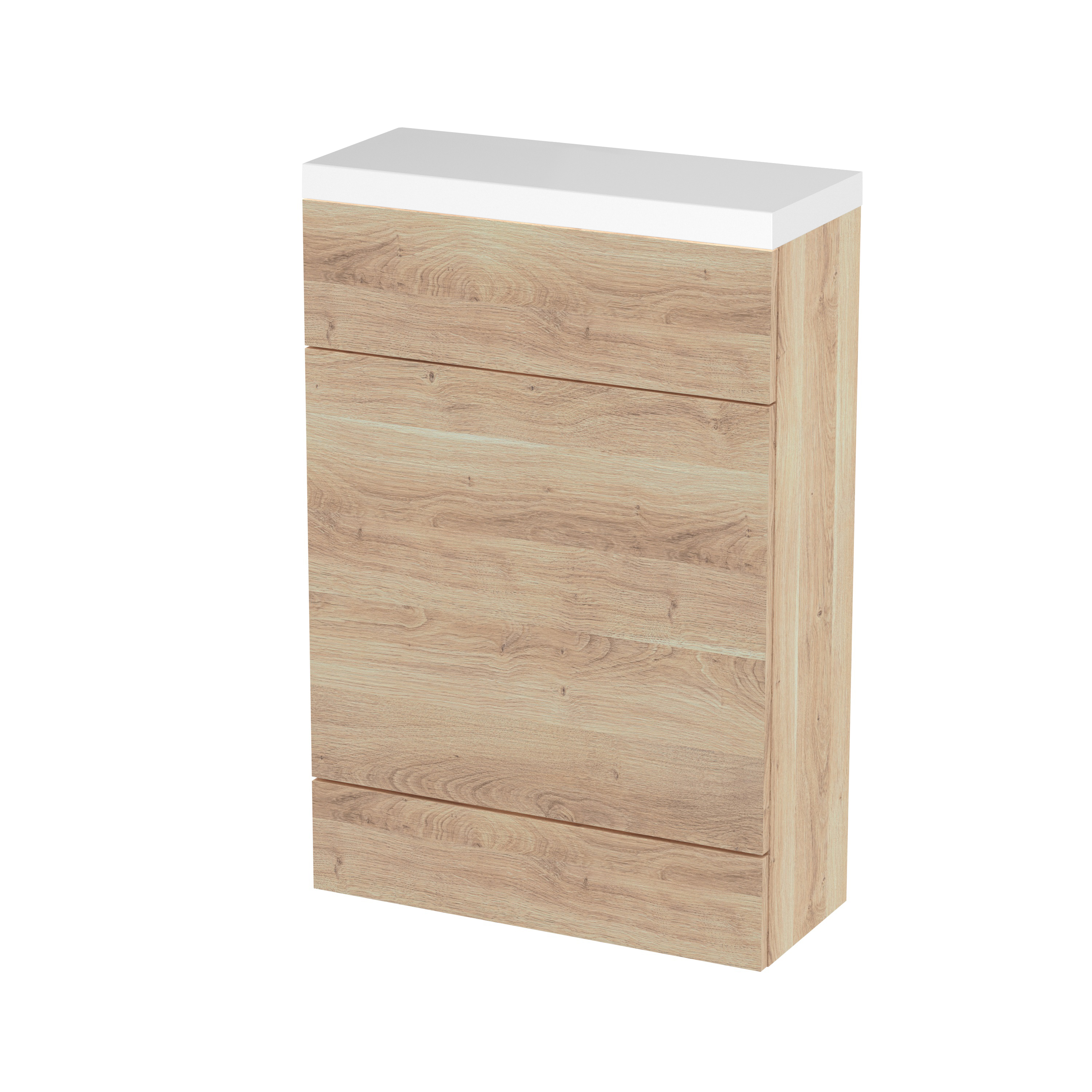 Hudson Reed Fusion Bleached Oak 600mm Compact WC Unit and Polymarble Top CBI3019