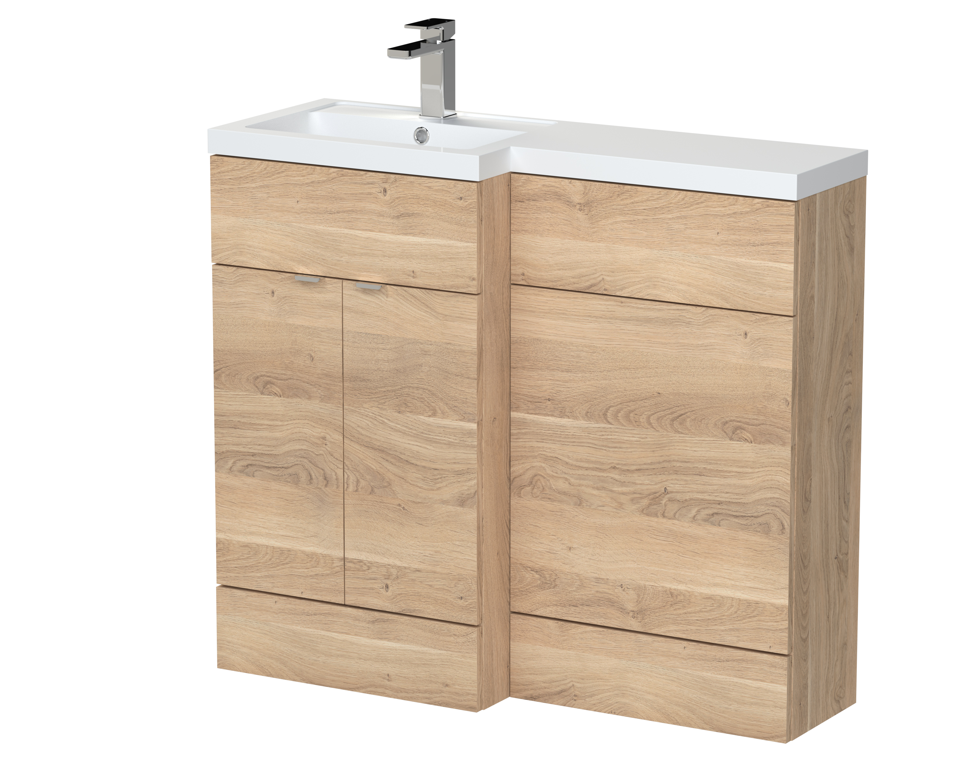 Hudson Reed Fusion Bleached Oak 1000mm Left Hand Vanity Unit Pack CBI3026
